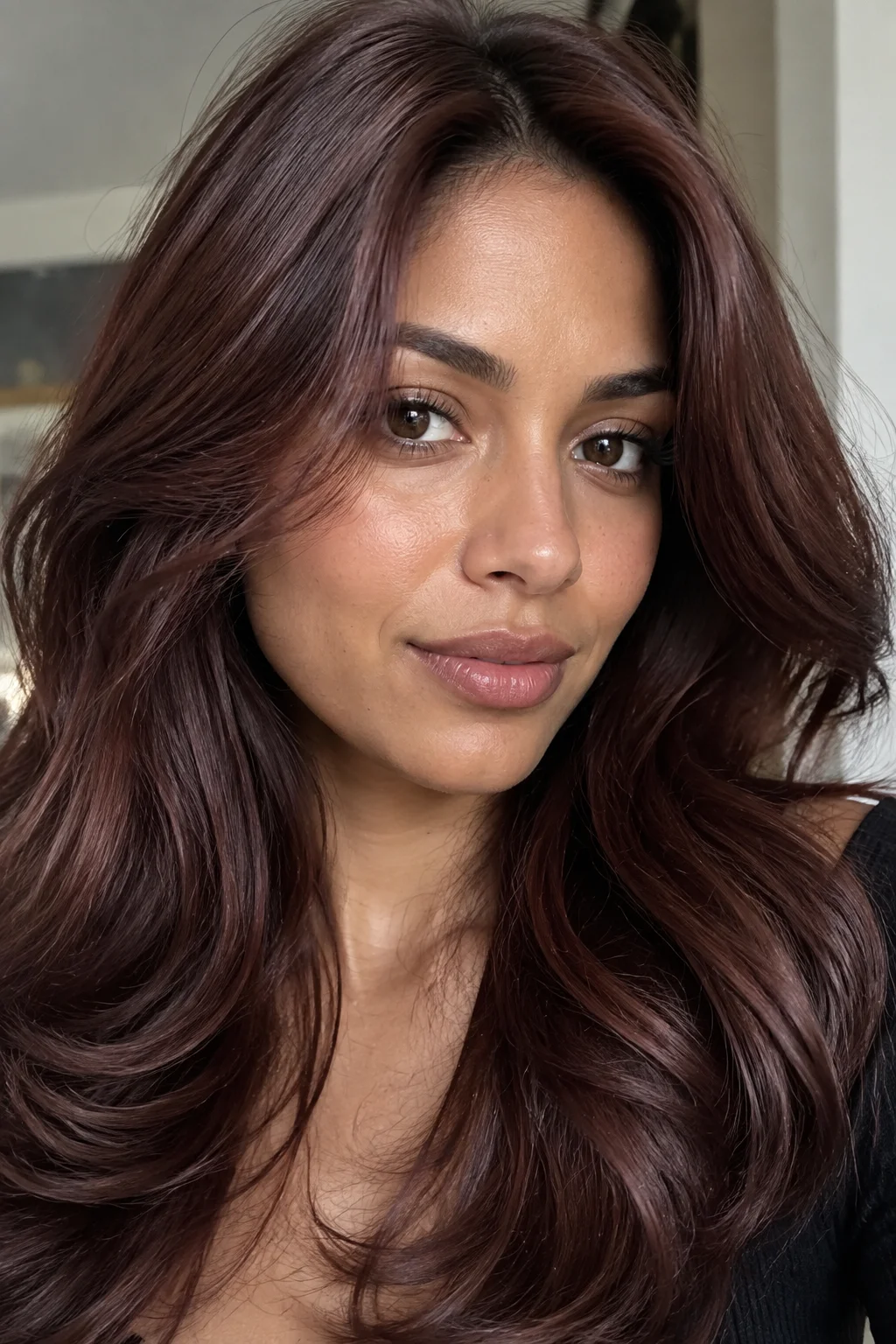 Smoky Mahogany Ash Melt hair color