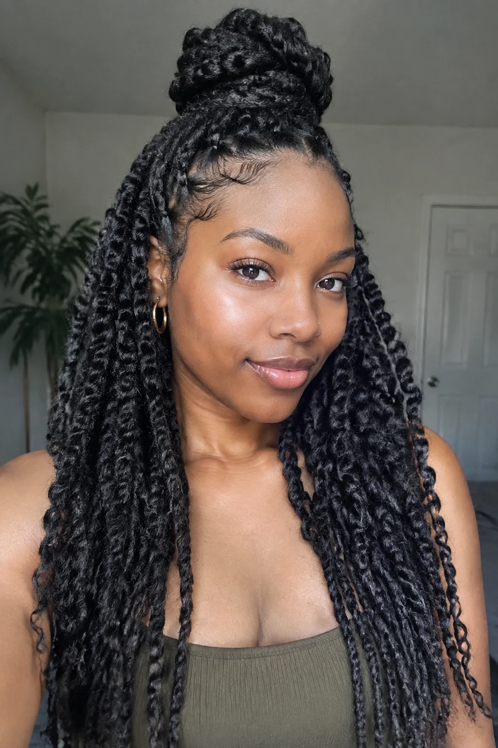 Half-Up, Half-Down Top Knot hairstyle