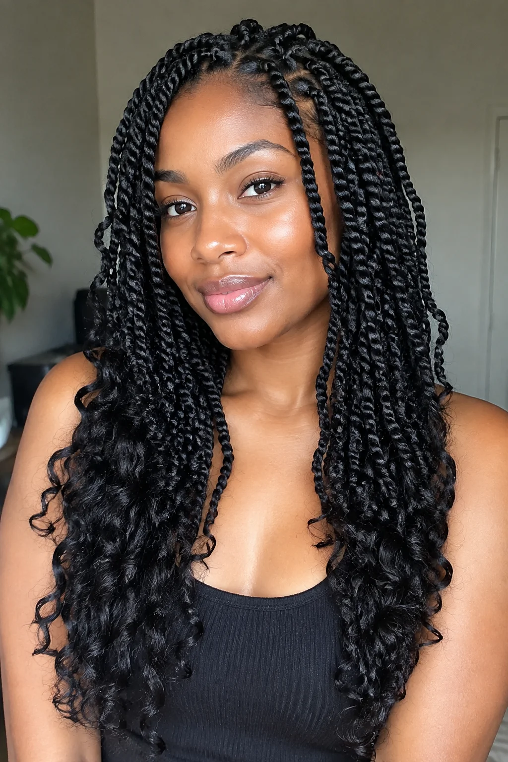 Goddess Marley Twists with Curly Ends hairstyle