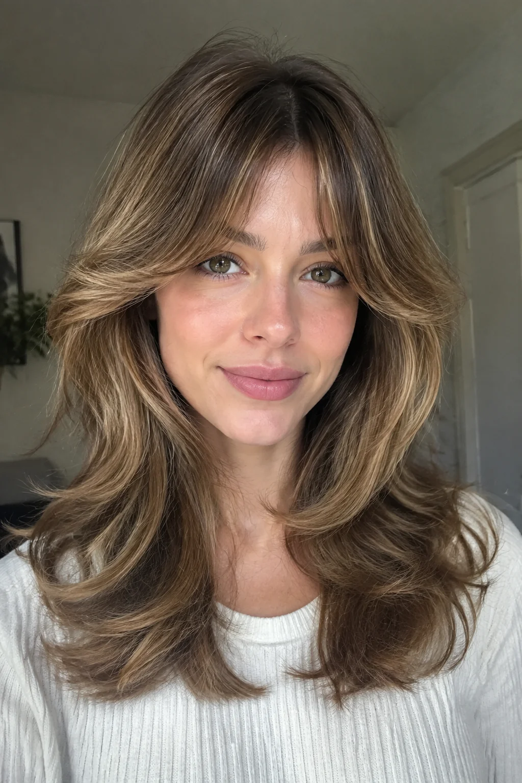 Soft Curtain Bangs With Feathered Layers hairstyle