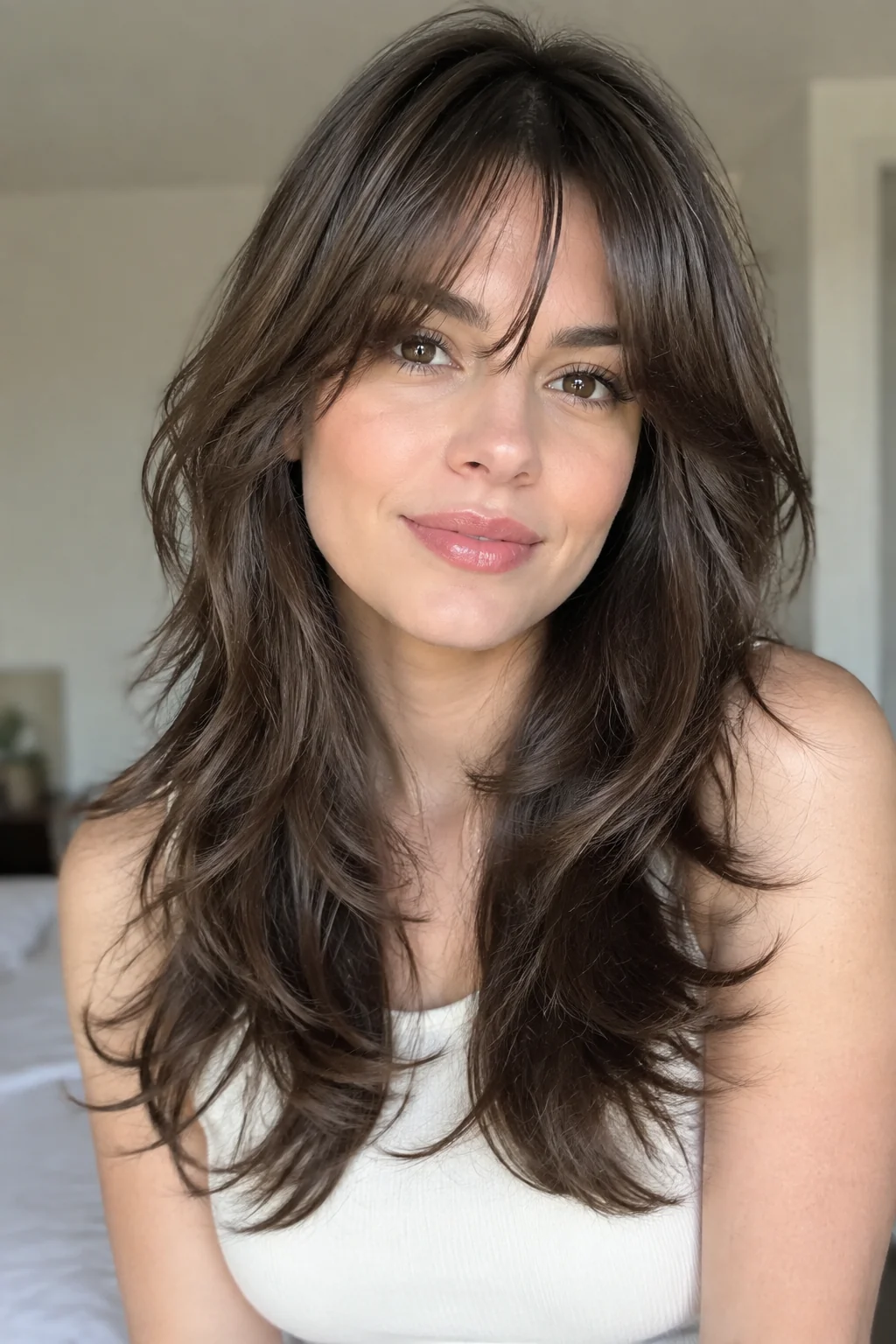 Piecey Fringe With Cascading Midi Layers hairstyle