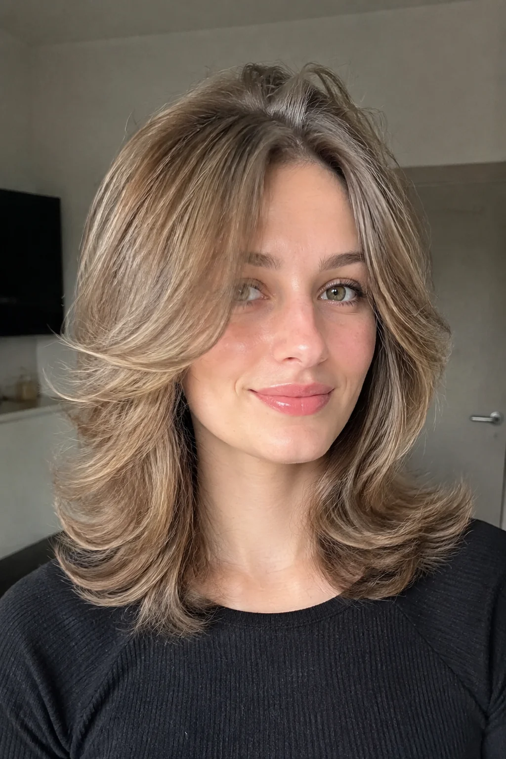 Soft Face-Framing Butterfly Midi hairstyle