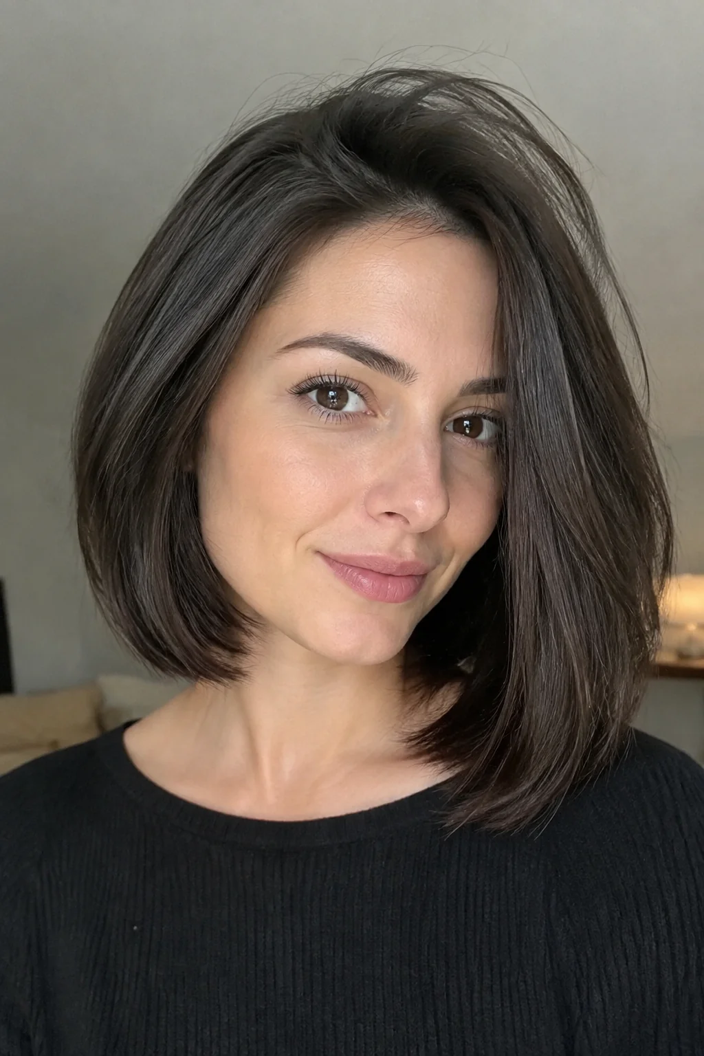 Asymmetrical Lob hairstyle