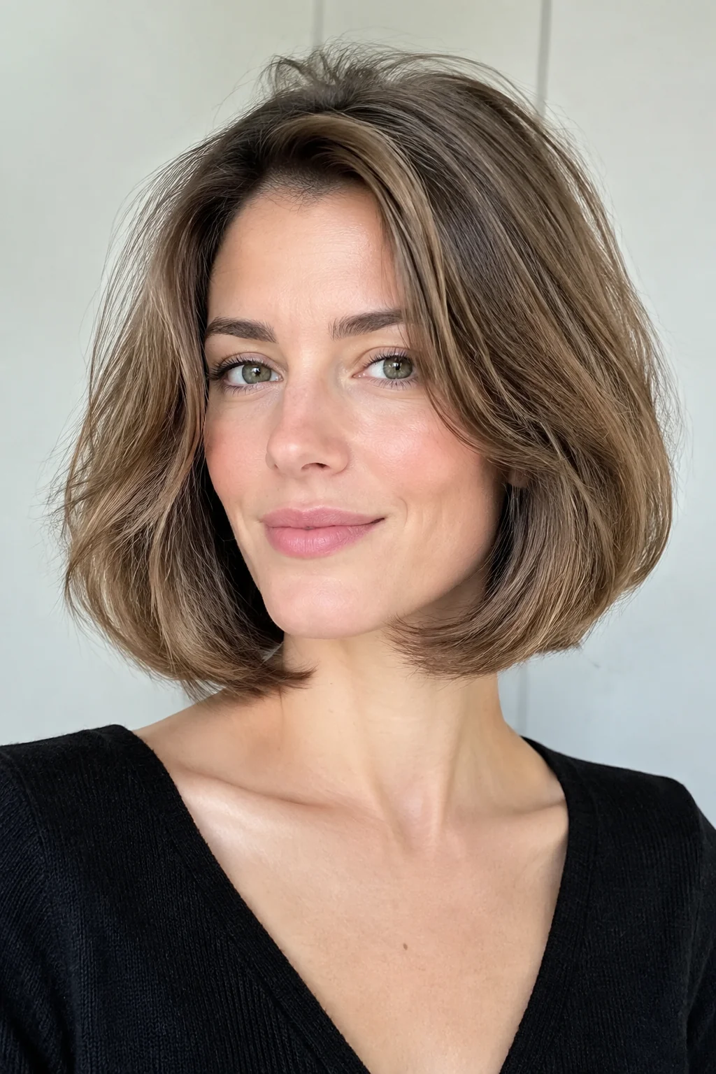 Beveled French Midi Bob hairstyle