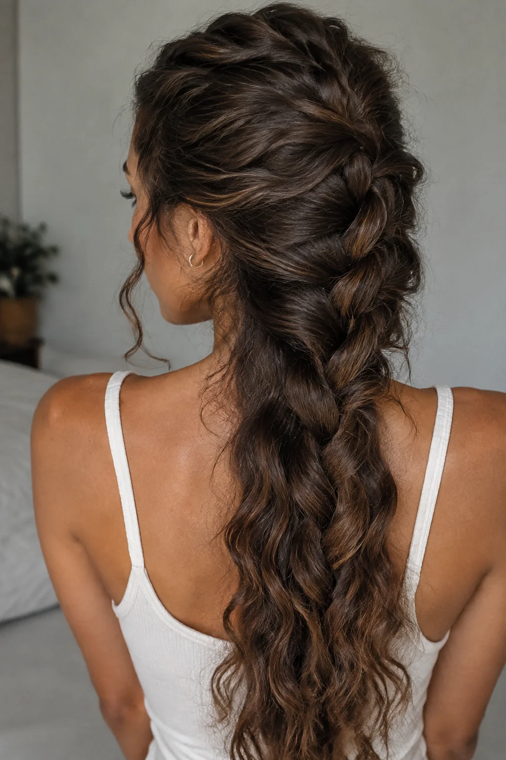Romantic Wavy French Braid hairstyle