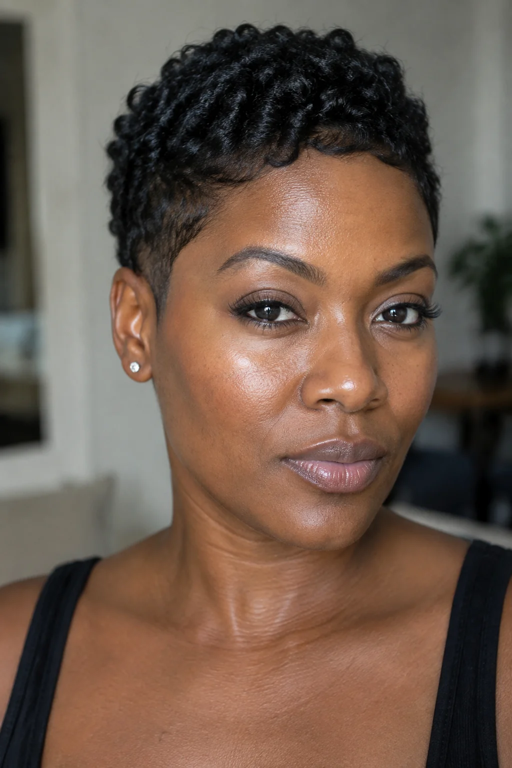 Textured Tapered Fade with Coils hairstyle
