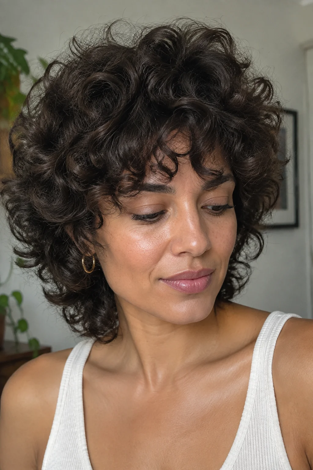 70s Retro Curly Shag Wolf hairstyle