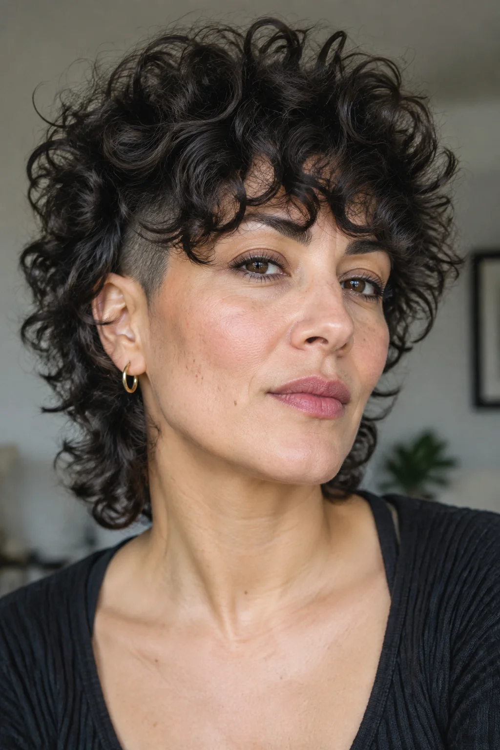 Undercut Wolf Cut on Thick Curls hairstyle