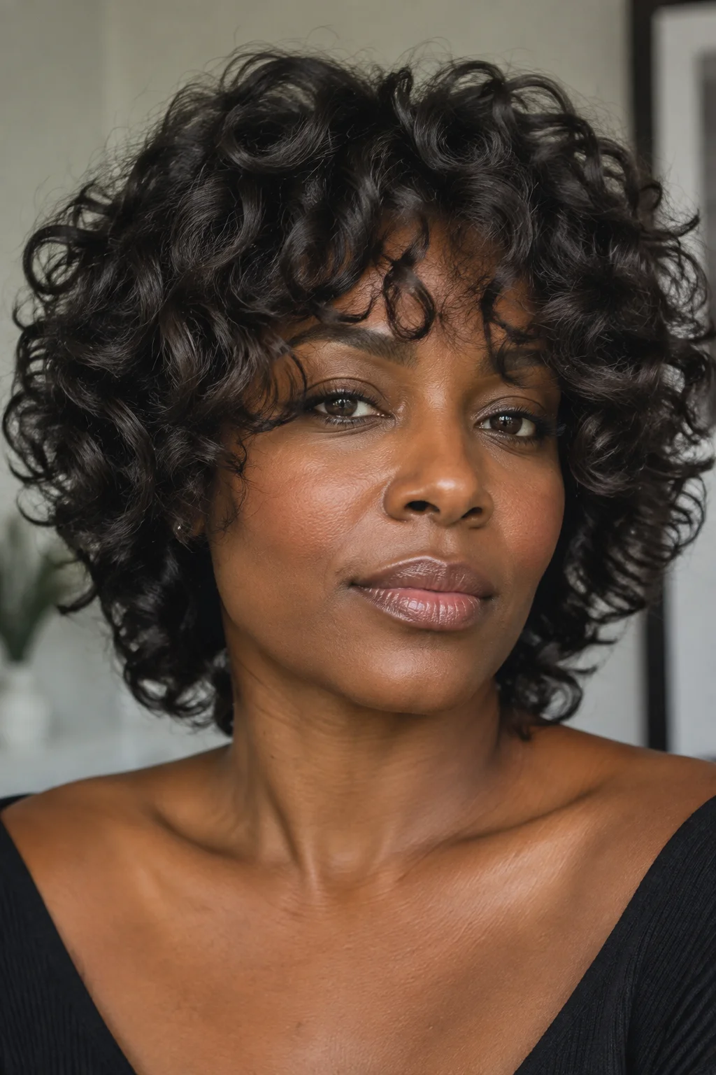 Rounded Silhouette Curly Bob Wolf hairstyle