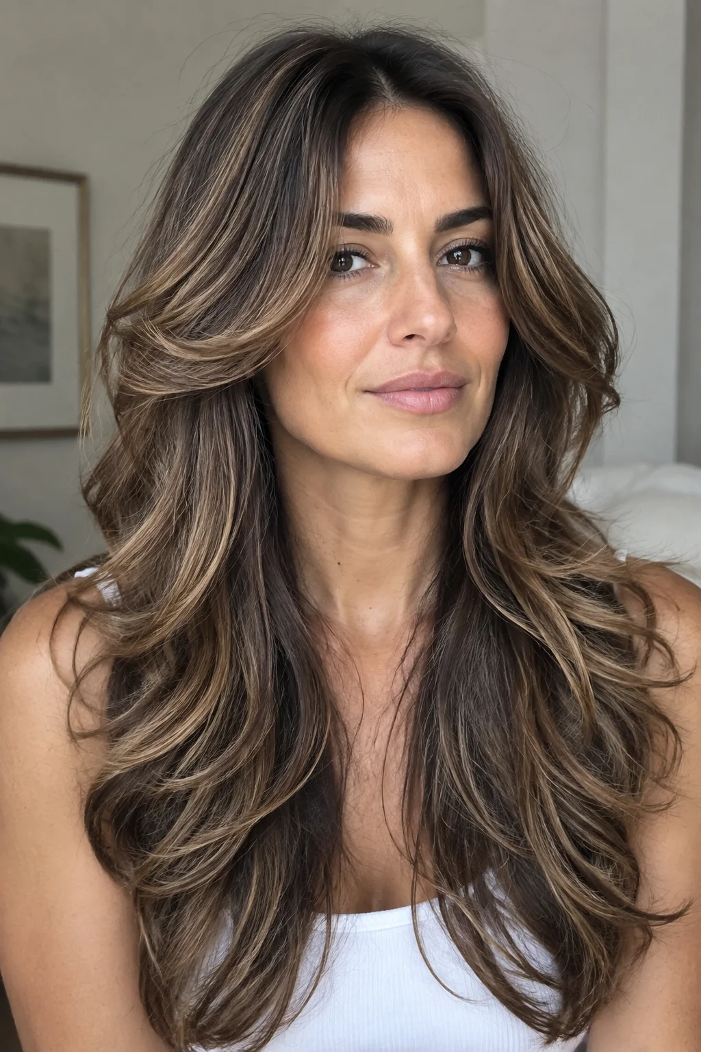 Wavy Mid-Back Butterfly Cut hairstyle