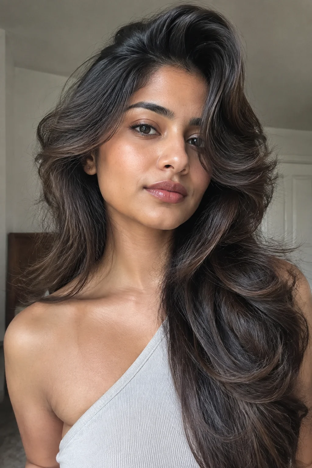 Deep Side-Parted Butterfly hairstyle