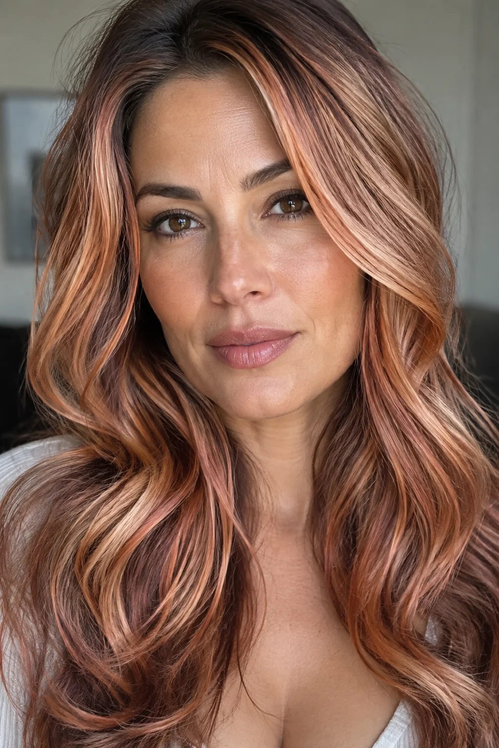 Strawberry Blonde on Light Brunette Base hair color