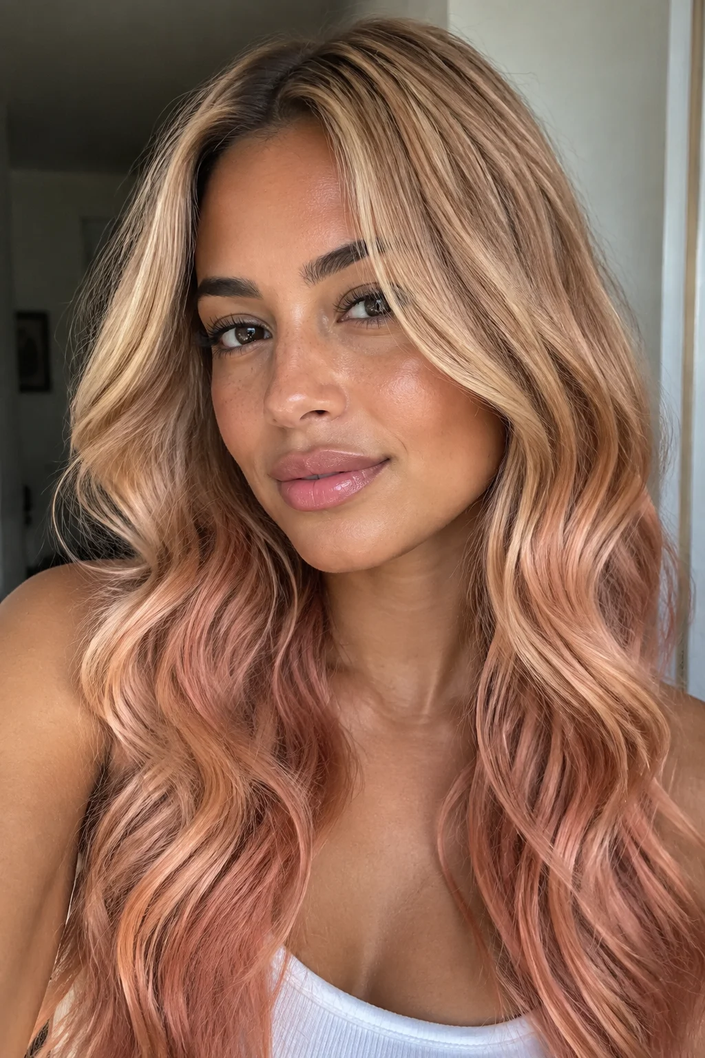 Subtle Strawberry Blonde Ombre hair color
