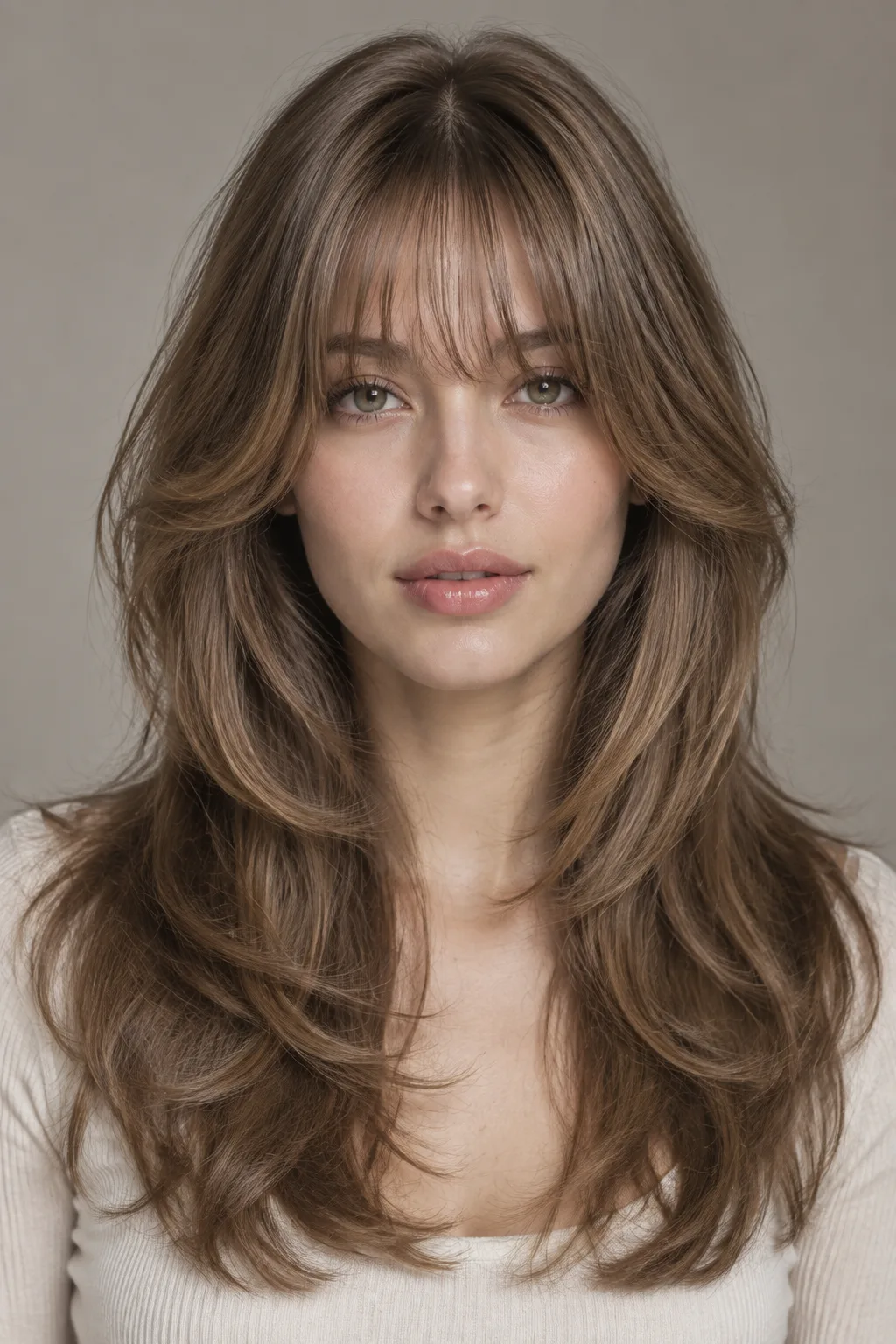 Butterfly Cut with Wispy Bangs hairstyle