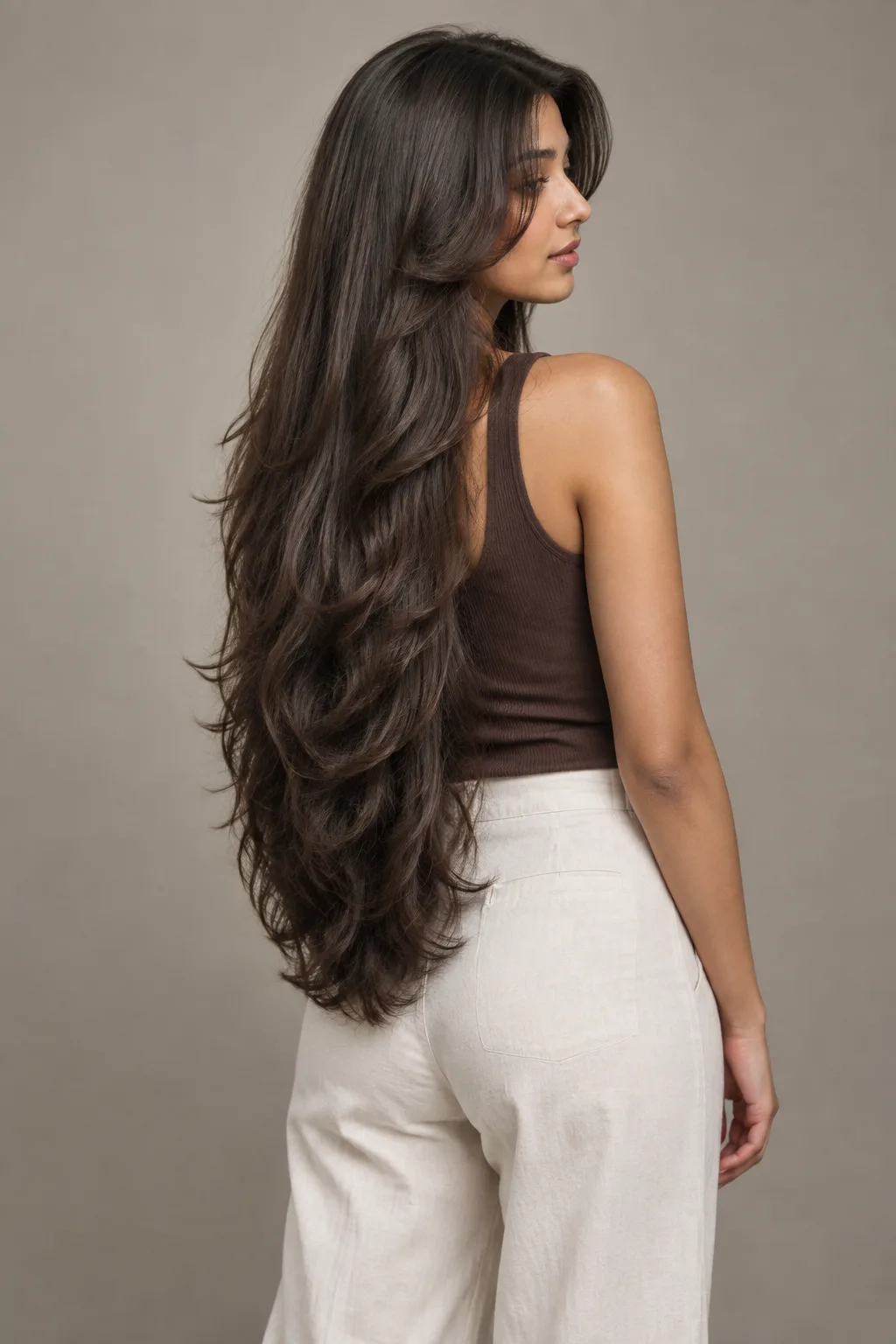 Waist-Length Butterfly Cut hairstyle