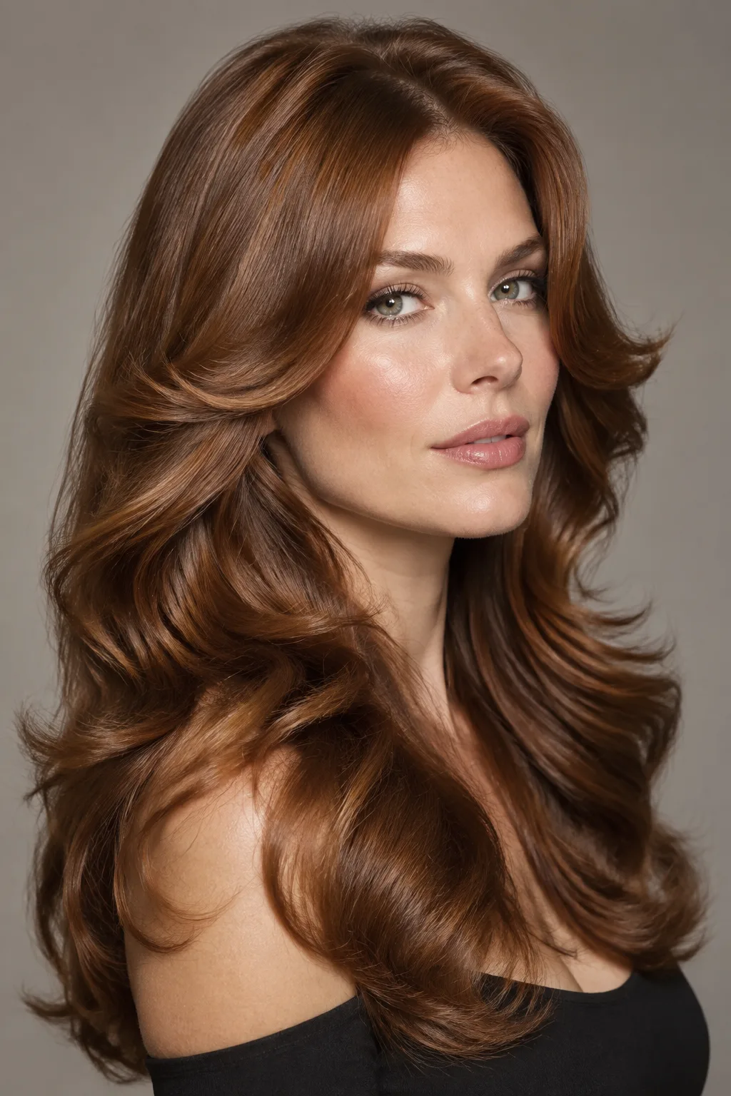 Butterfly Cut with Soft Hollywood Waves hairstyle