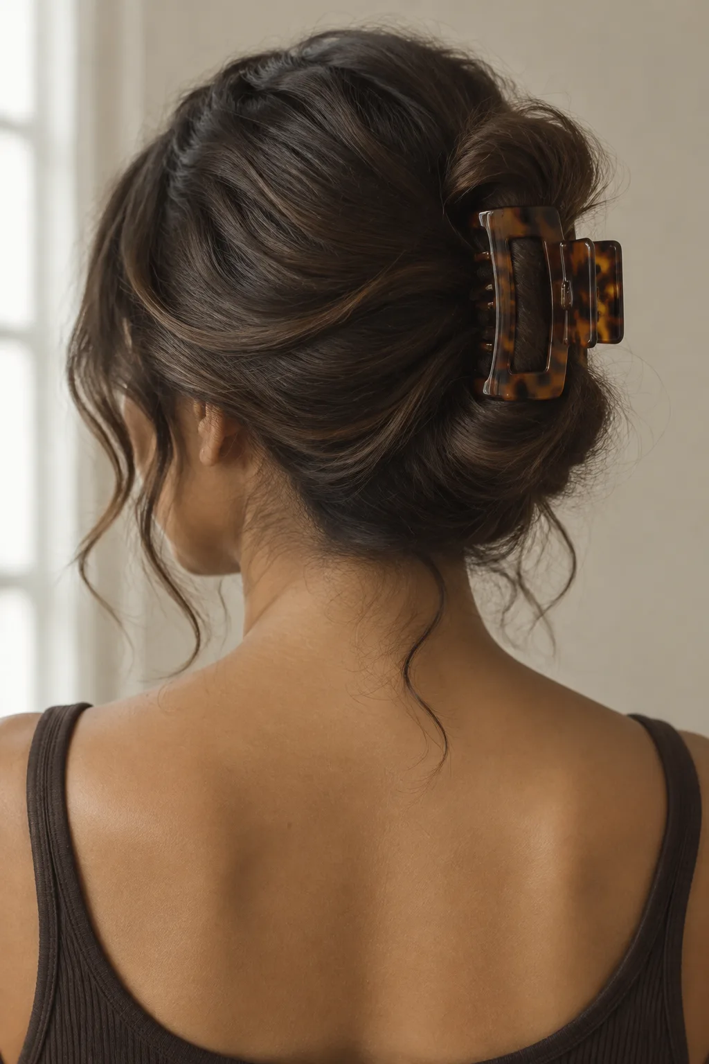 Classic Twist Claw Clip Updo hairstyle