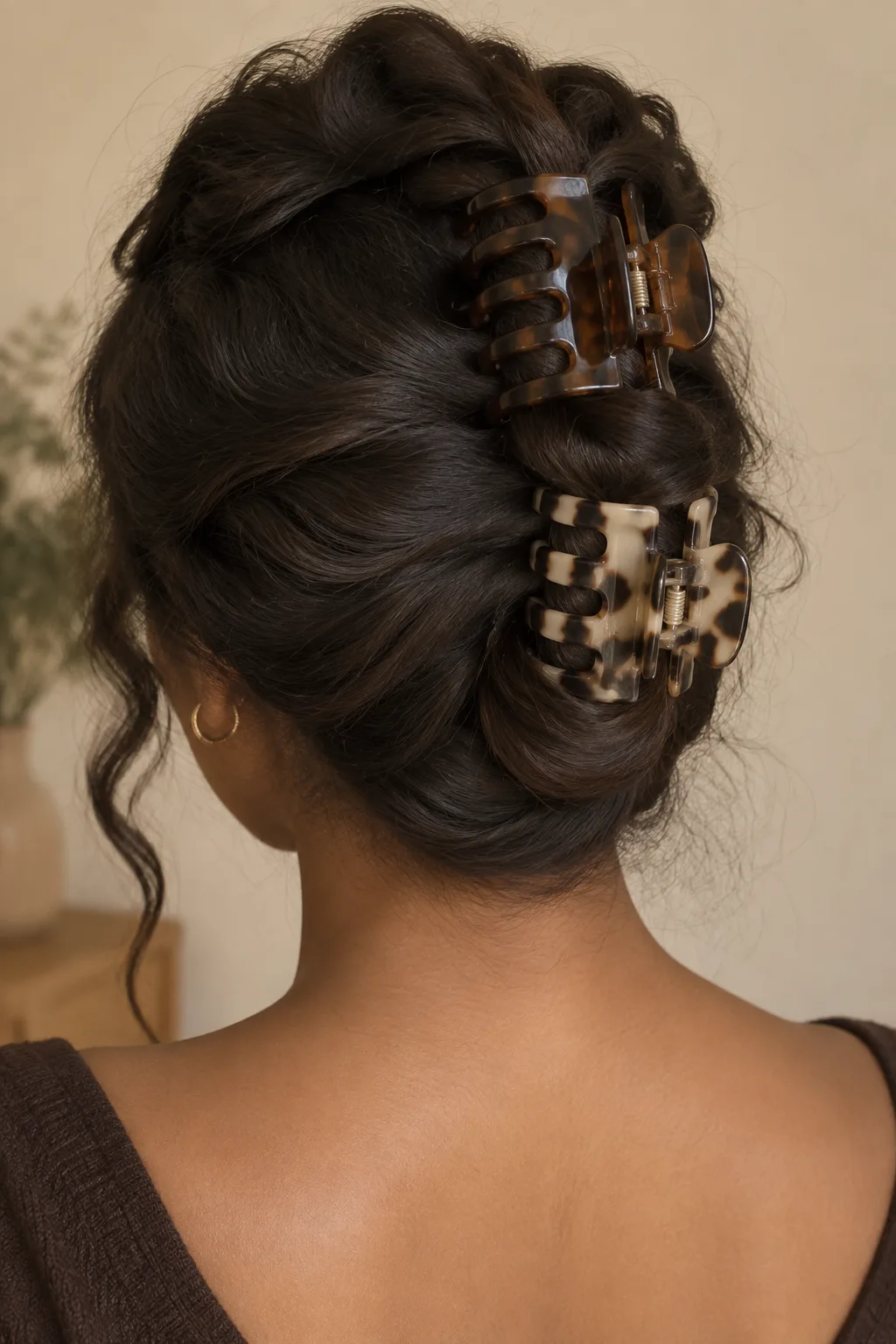 Double Claw Clip Stack hairstyle