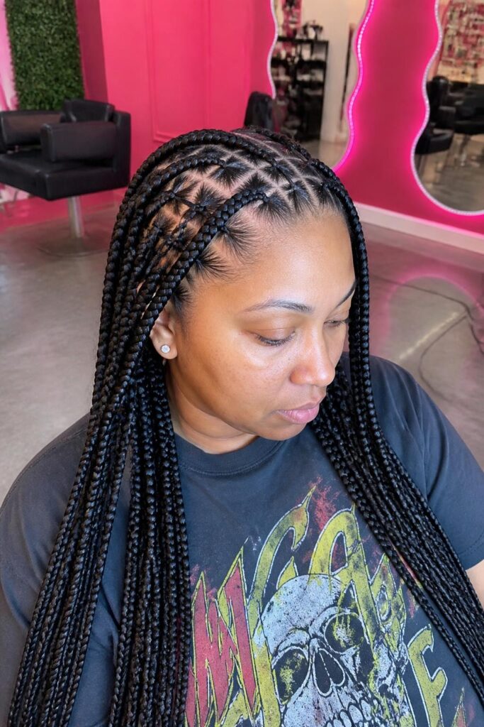 Triangle part box braids