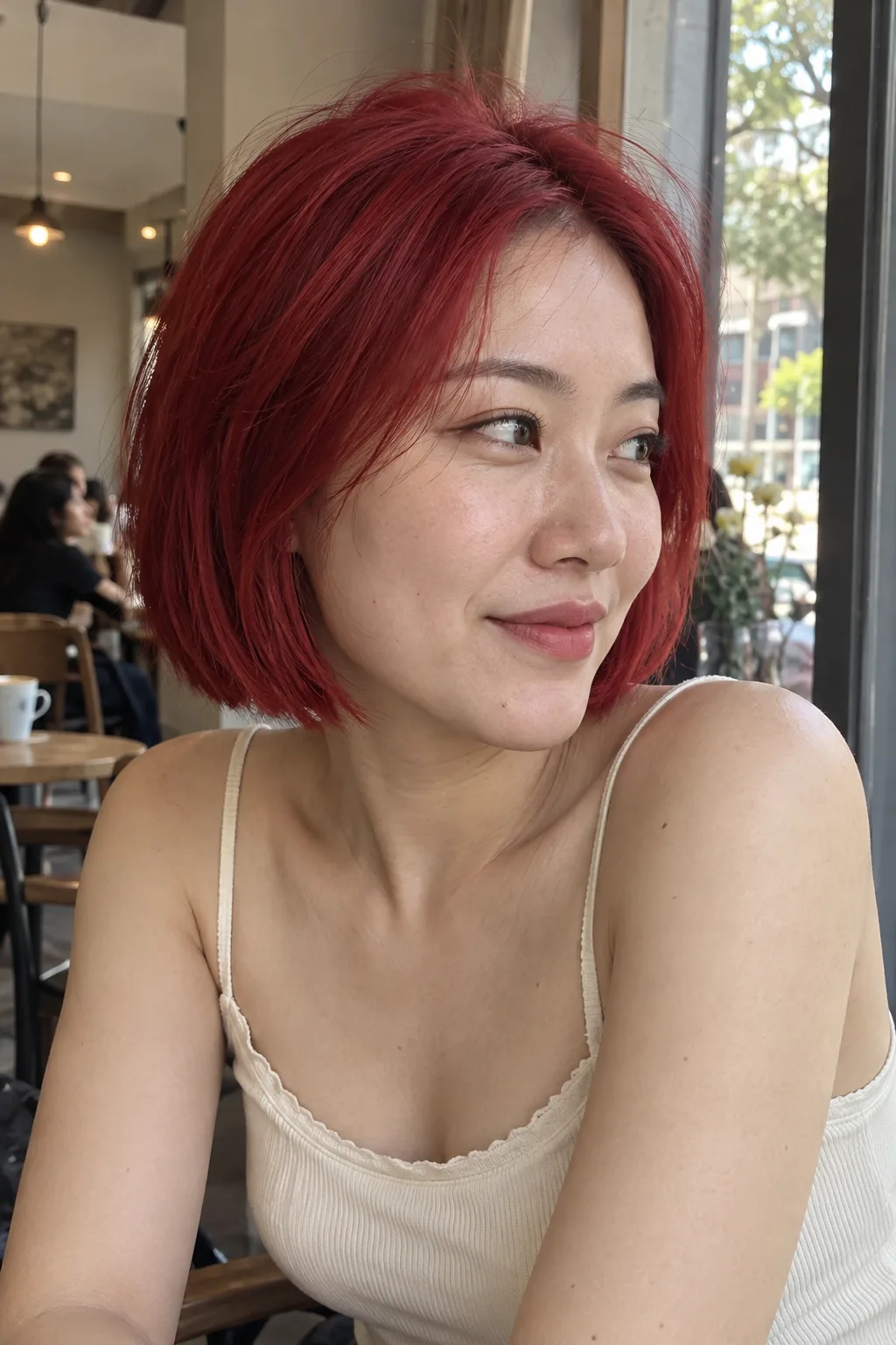 Cherry Red Bob hair color
