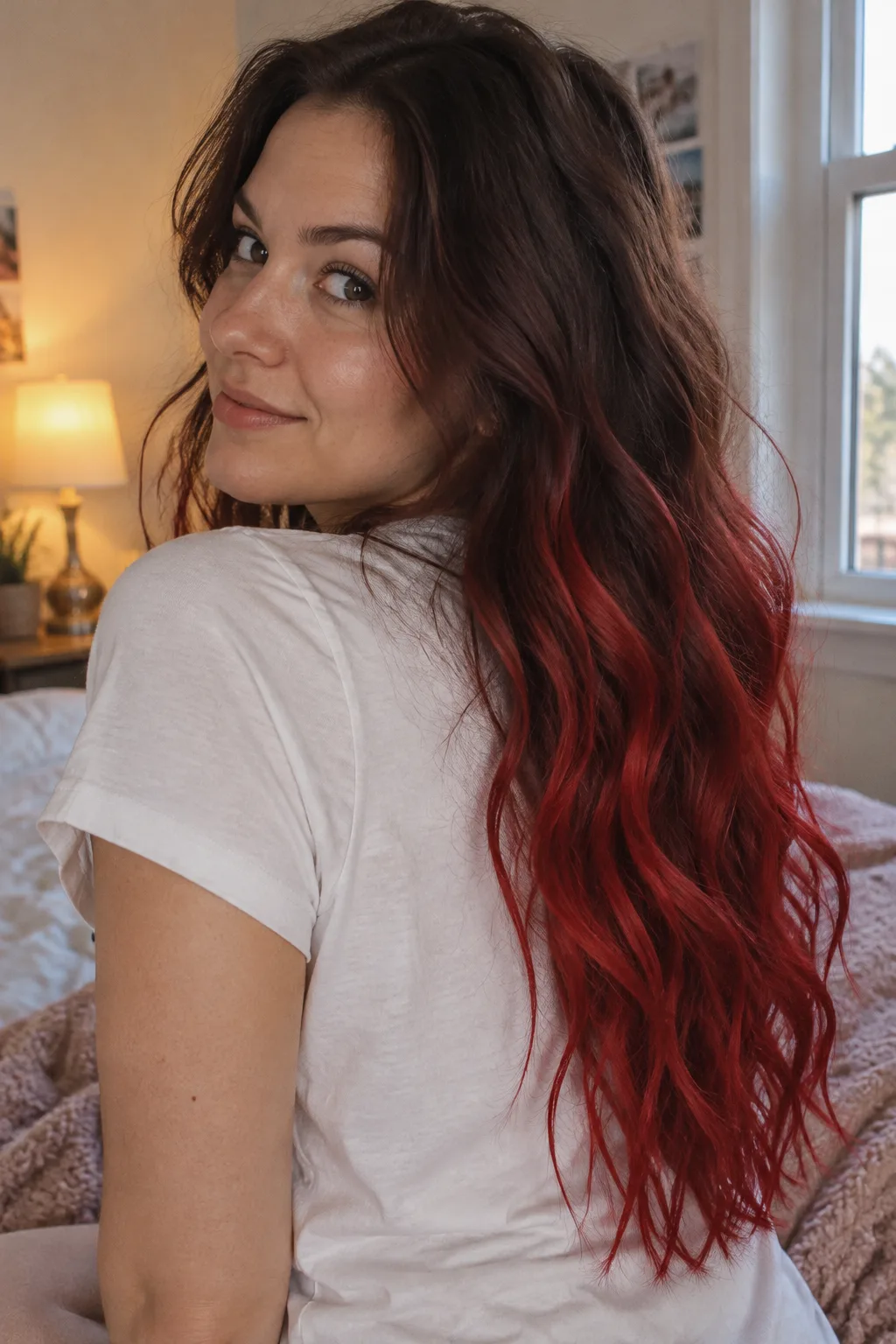 Cherry Red Ombre hair color