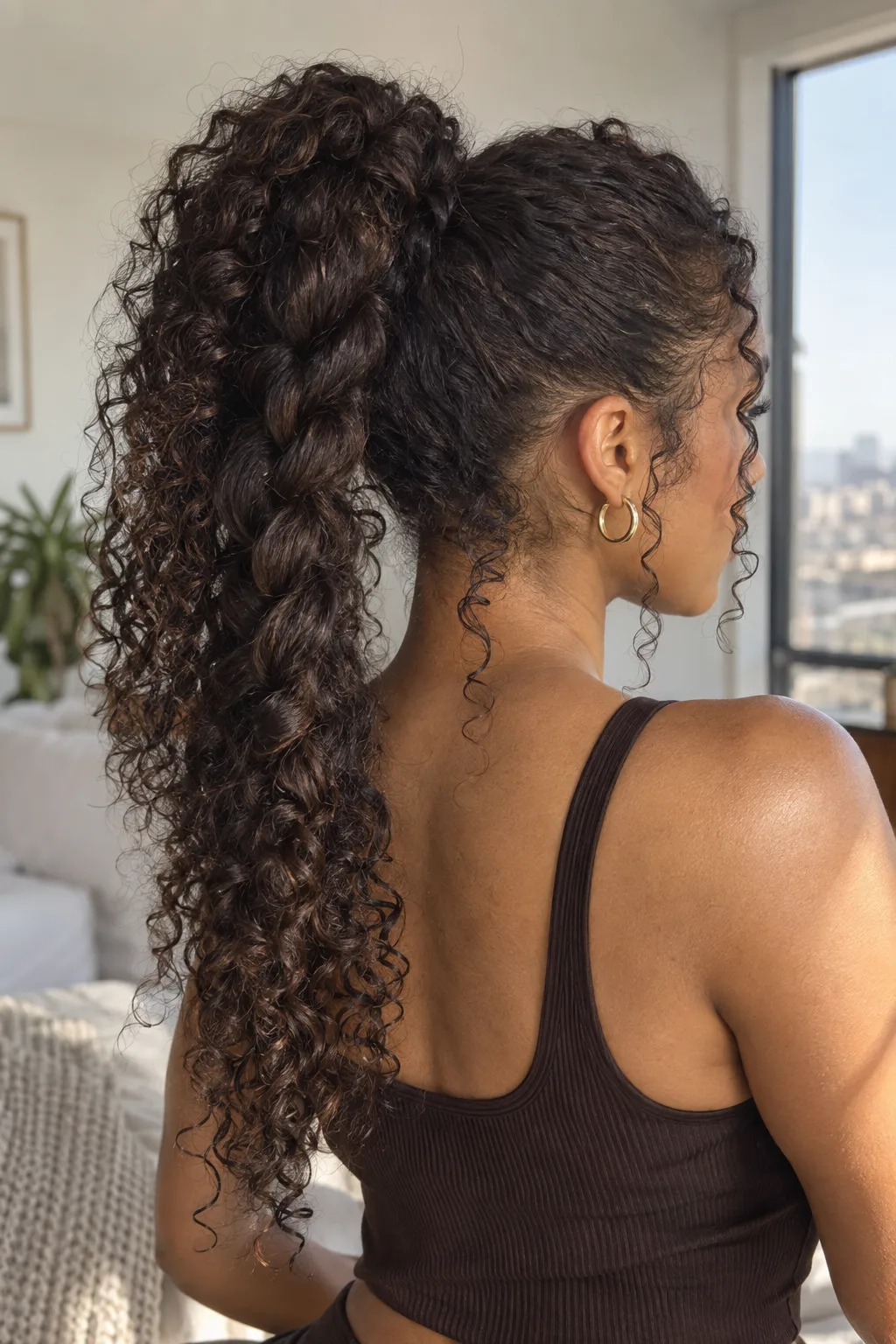 Curly Hair Braided Ponytail