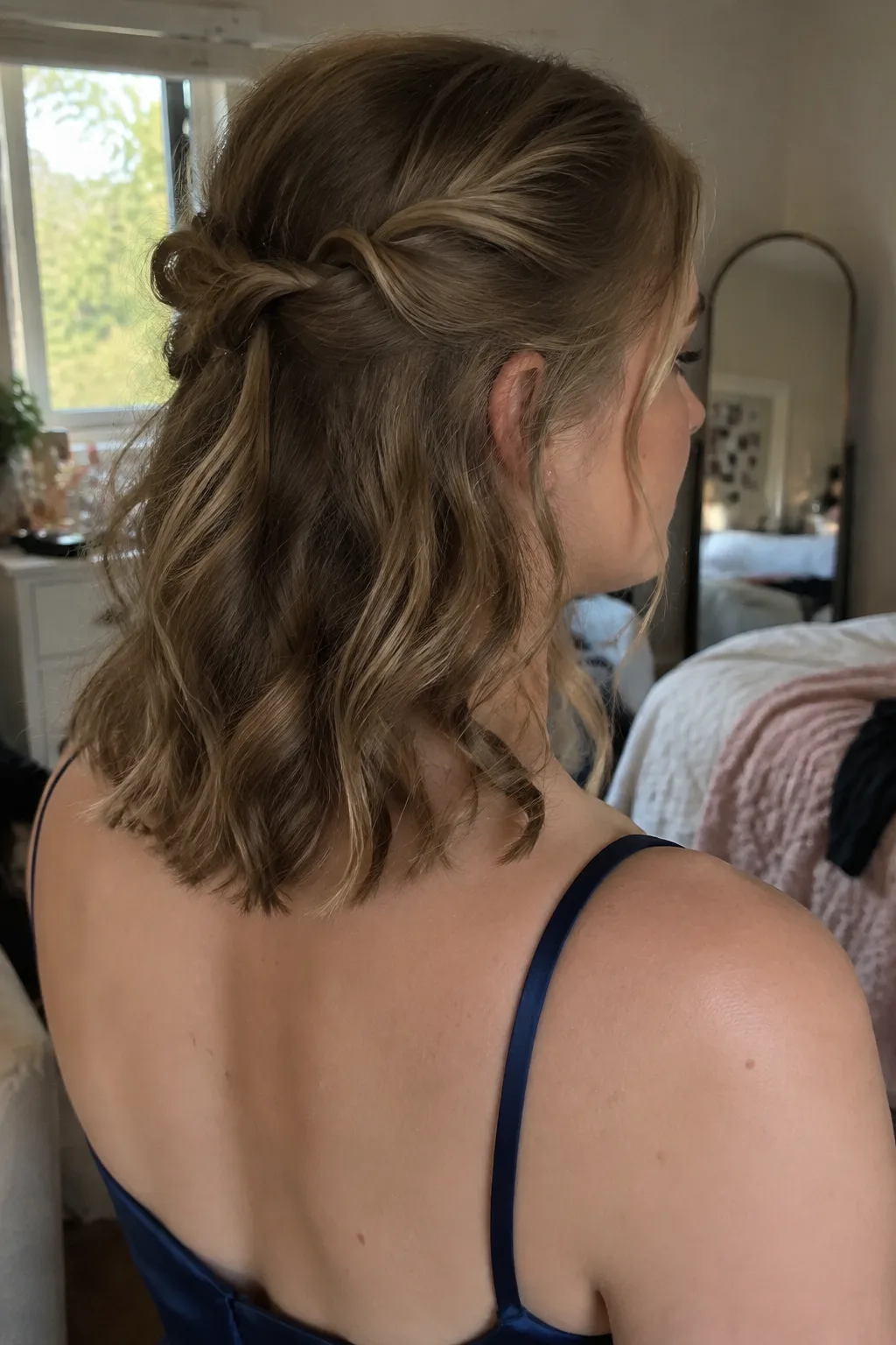 Half-Up Twisted Crown hairstyle