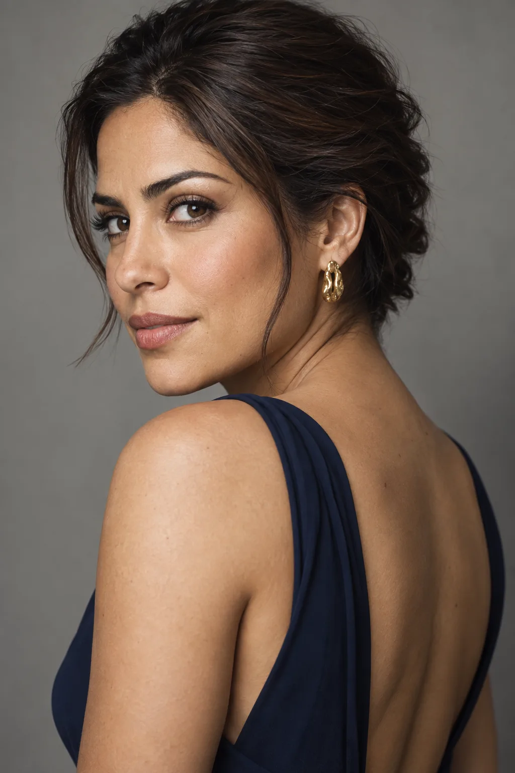Slicked-Back Short Hair with a Soft Finish
