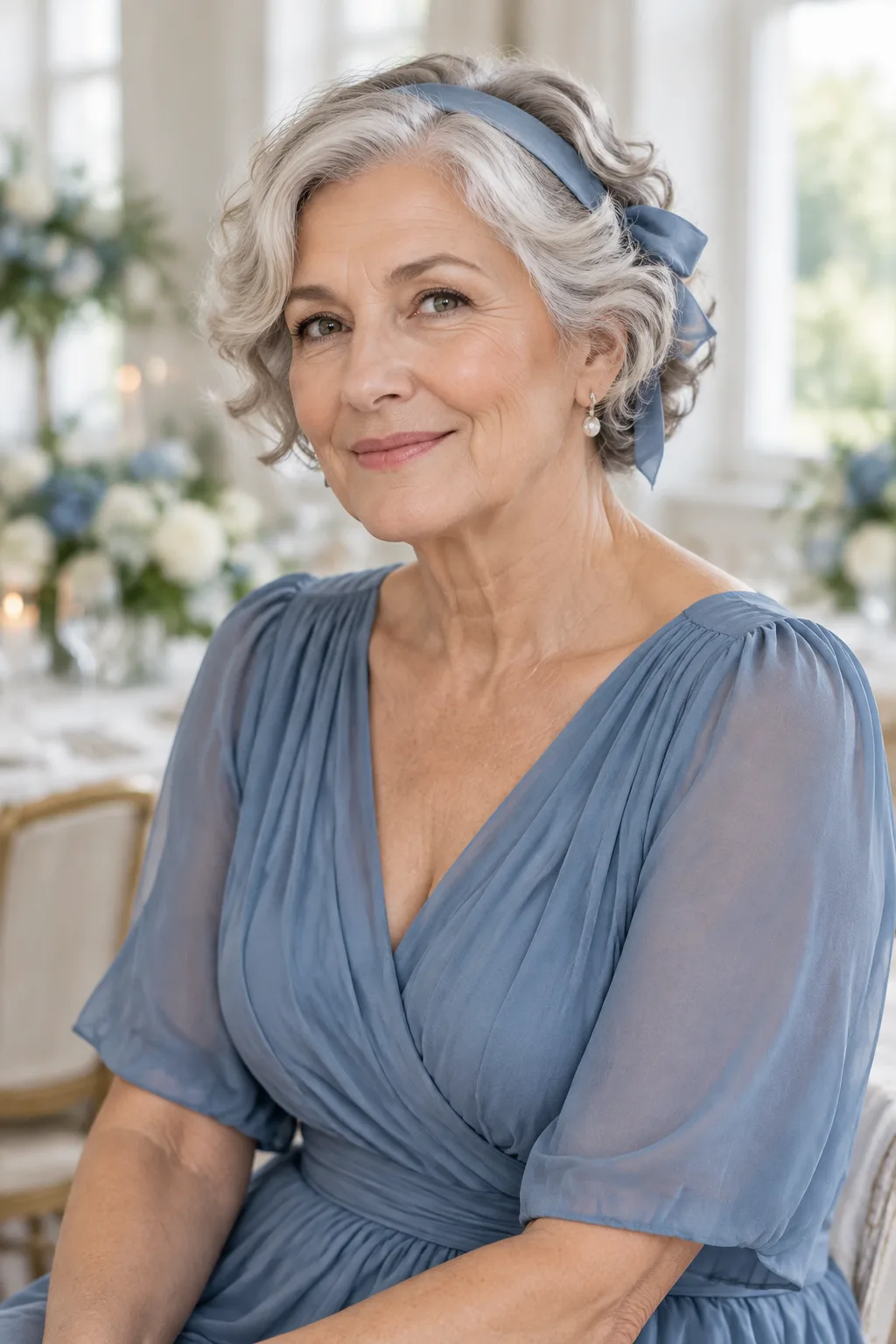 Short Waves with a Satin Ribbon hairstyle