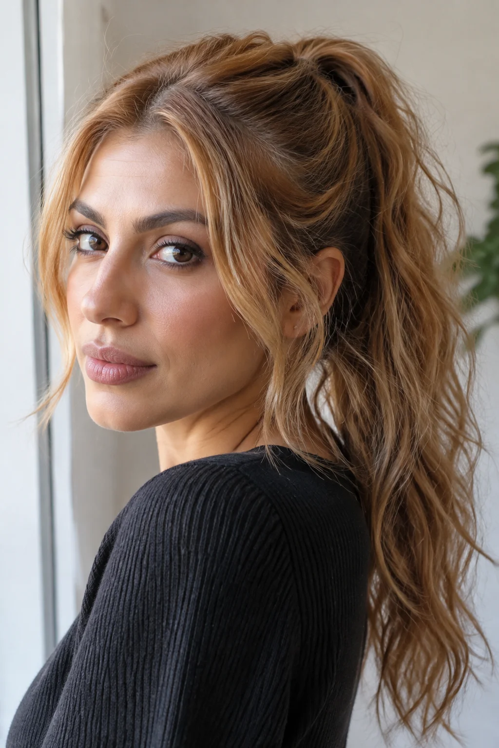 Half-Up Messy Pony hairstyle