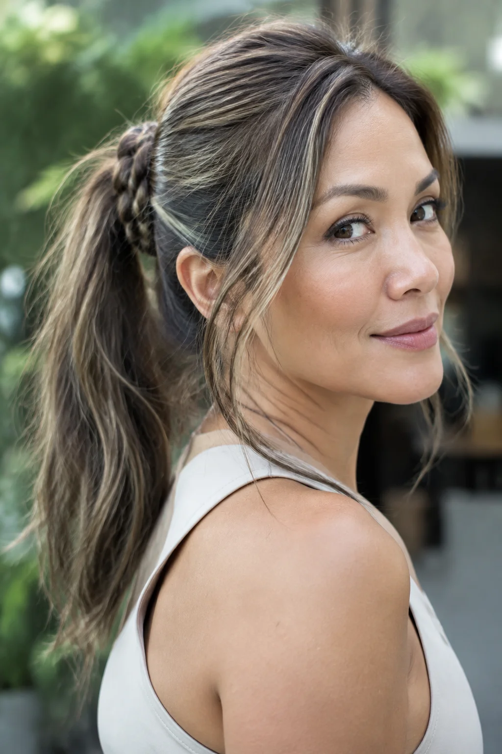 Braid-Accent Pony hairstyle