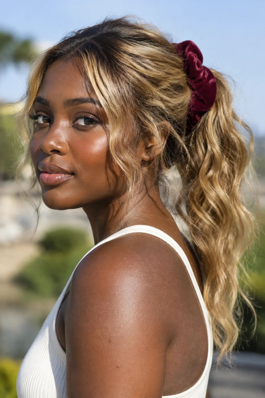 Velvet Scrunchie Pony hairstyle