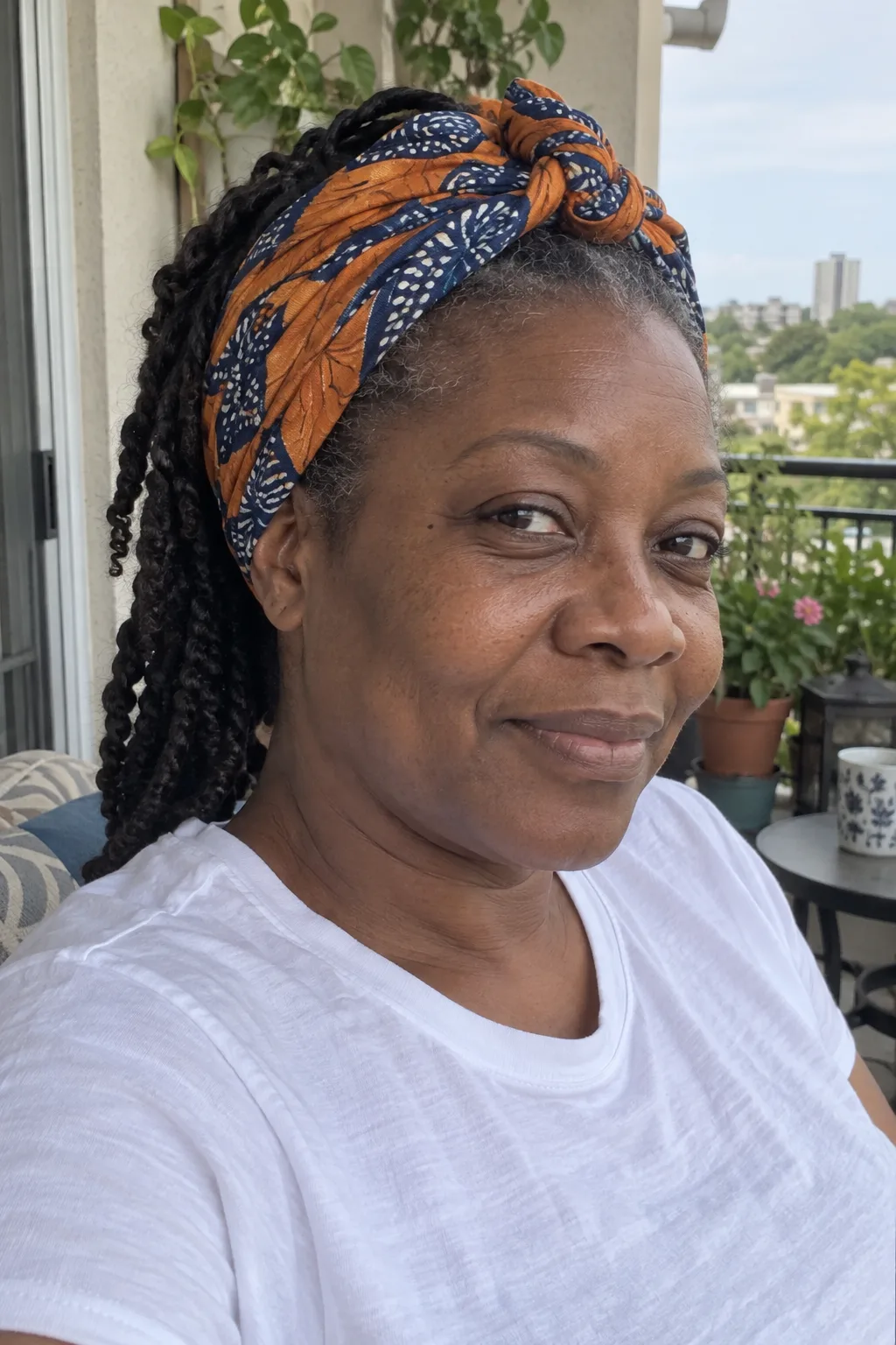 Twists With a Headwrap hairstyle