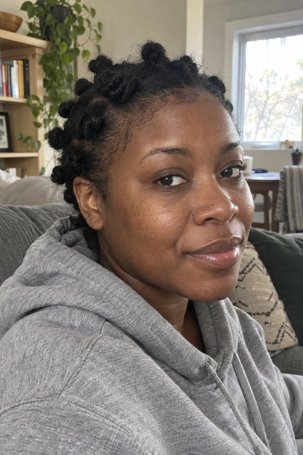 Bantu Knots on Twisted Sections hairstyle