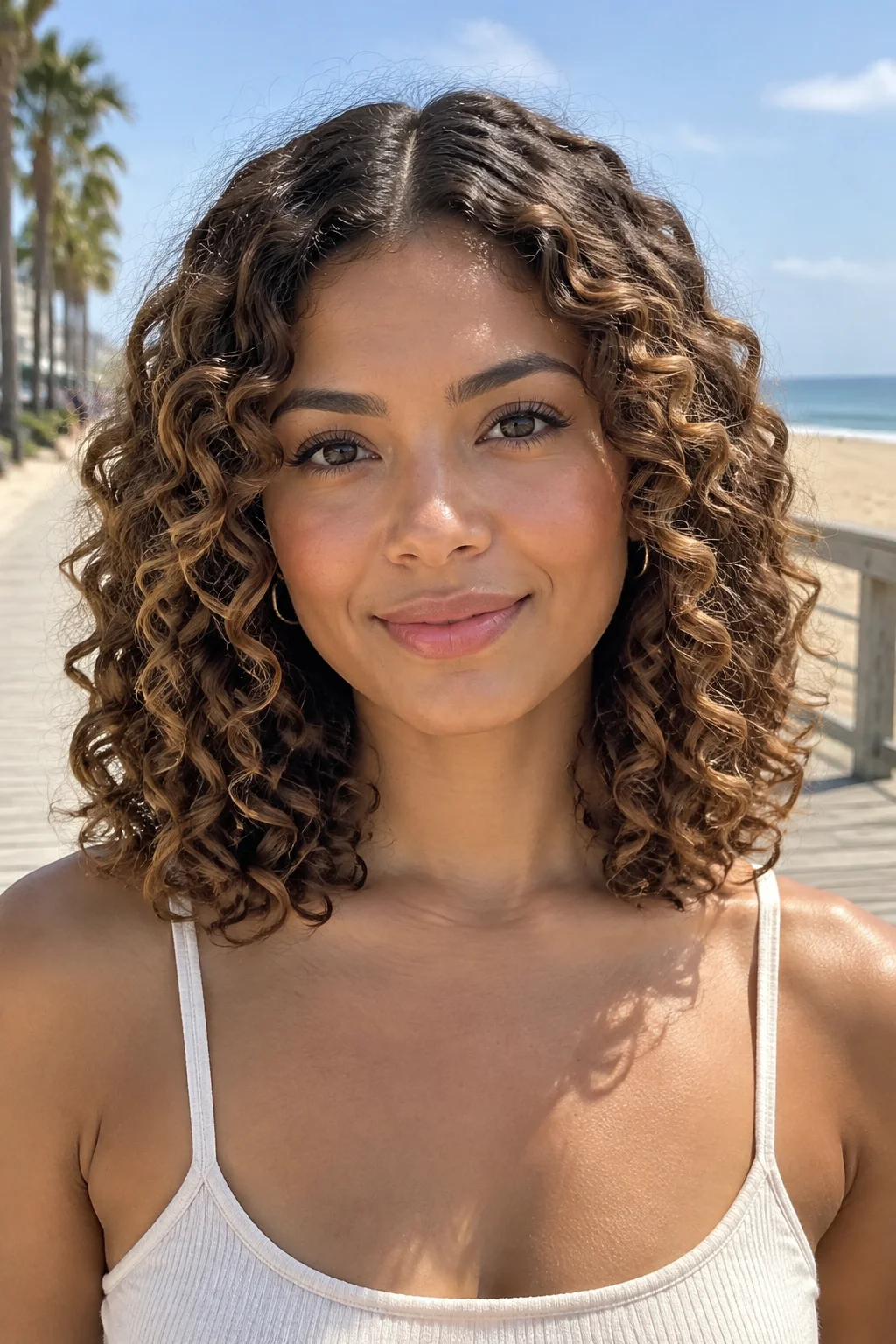A-Line Curly Lob hairstyle
