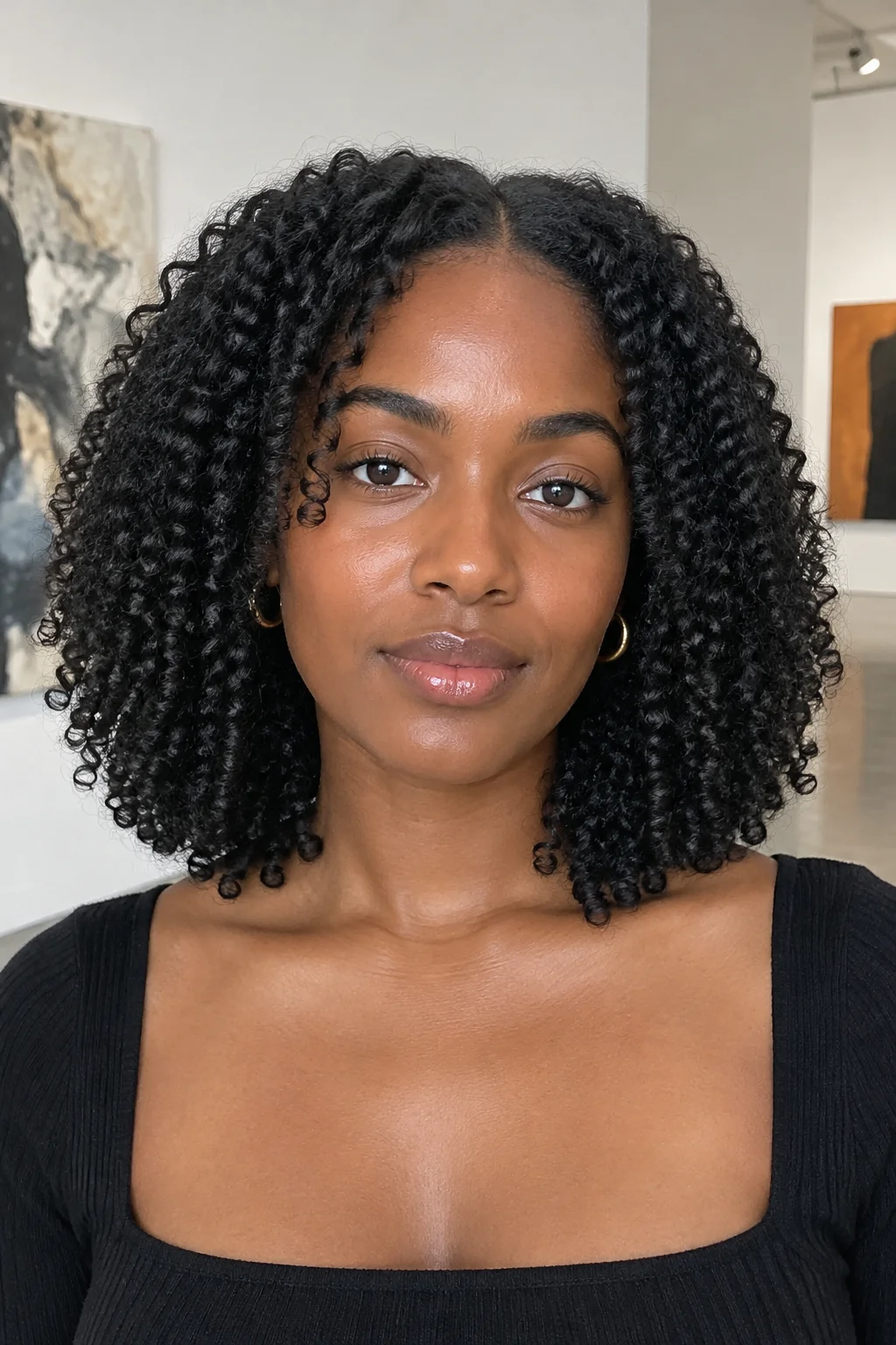 DevaCut-Style Curly Lob hairstyle