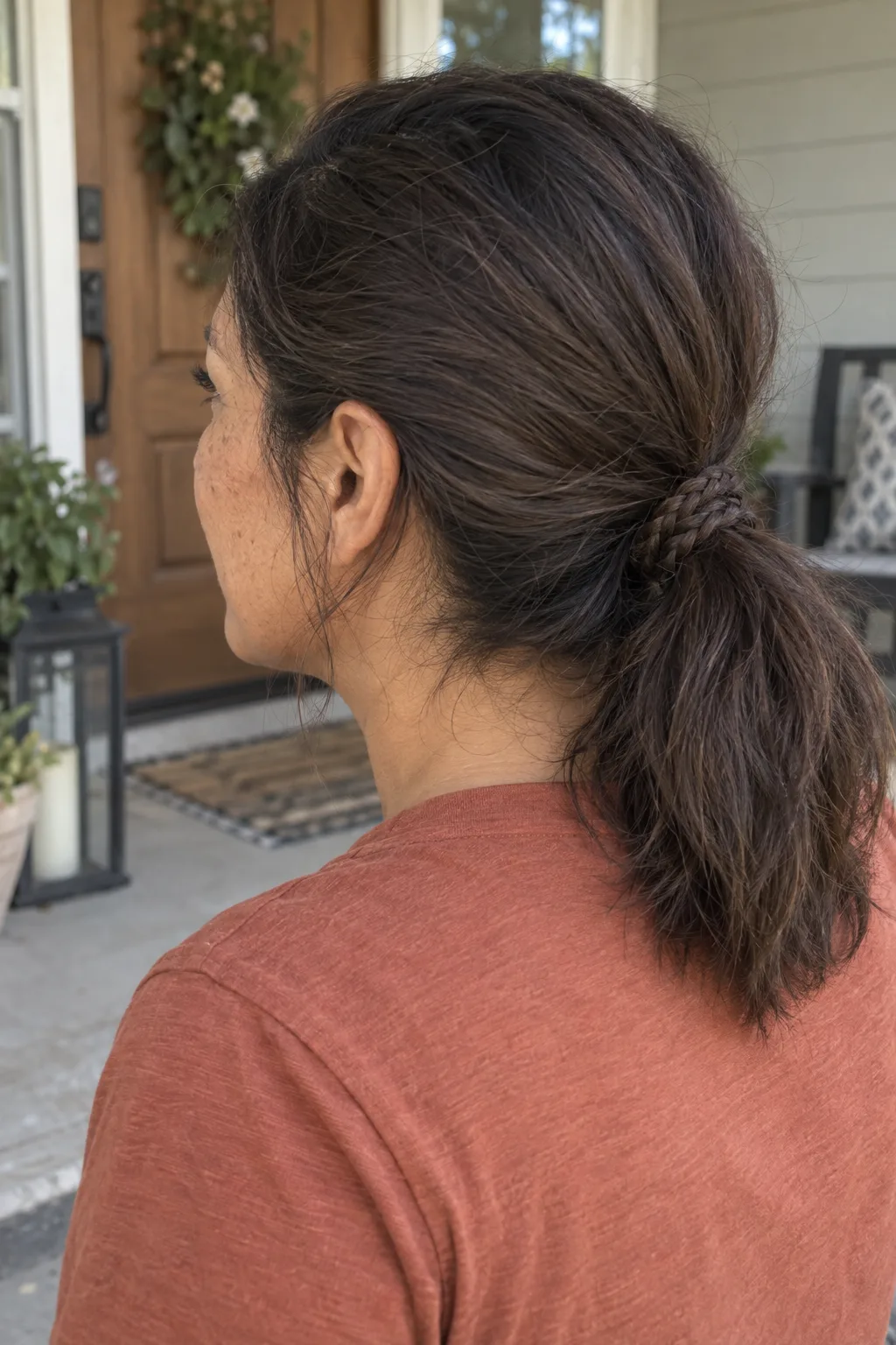 Braid-Wrapped Ponytail hairstyle