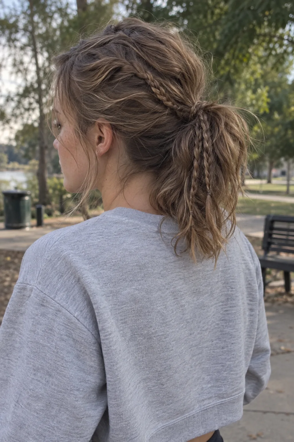 Textured Ponytail With Mini Braids hairstyle