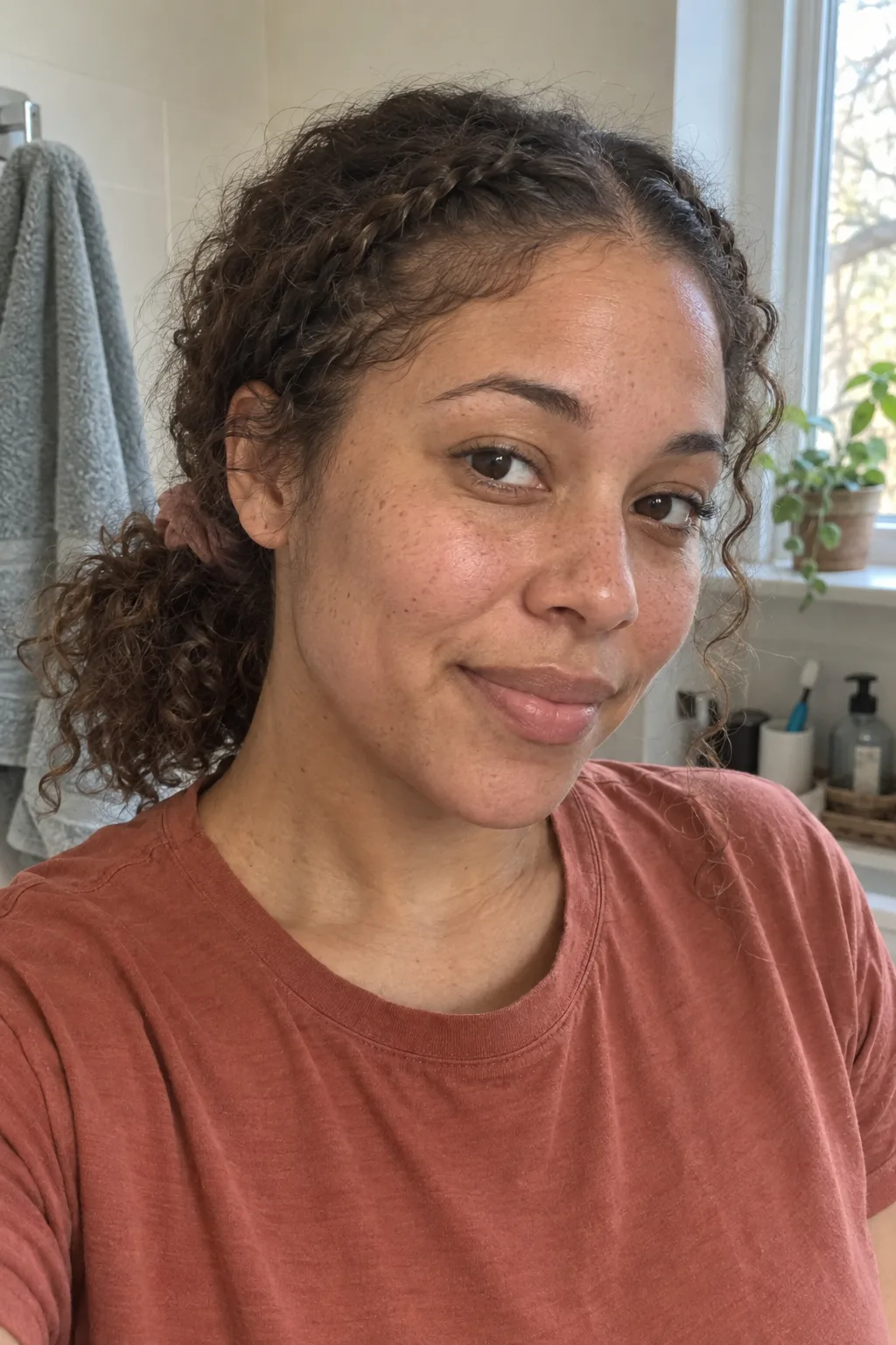 Curly Boho Ponytail With Front Braids hairstyle