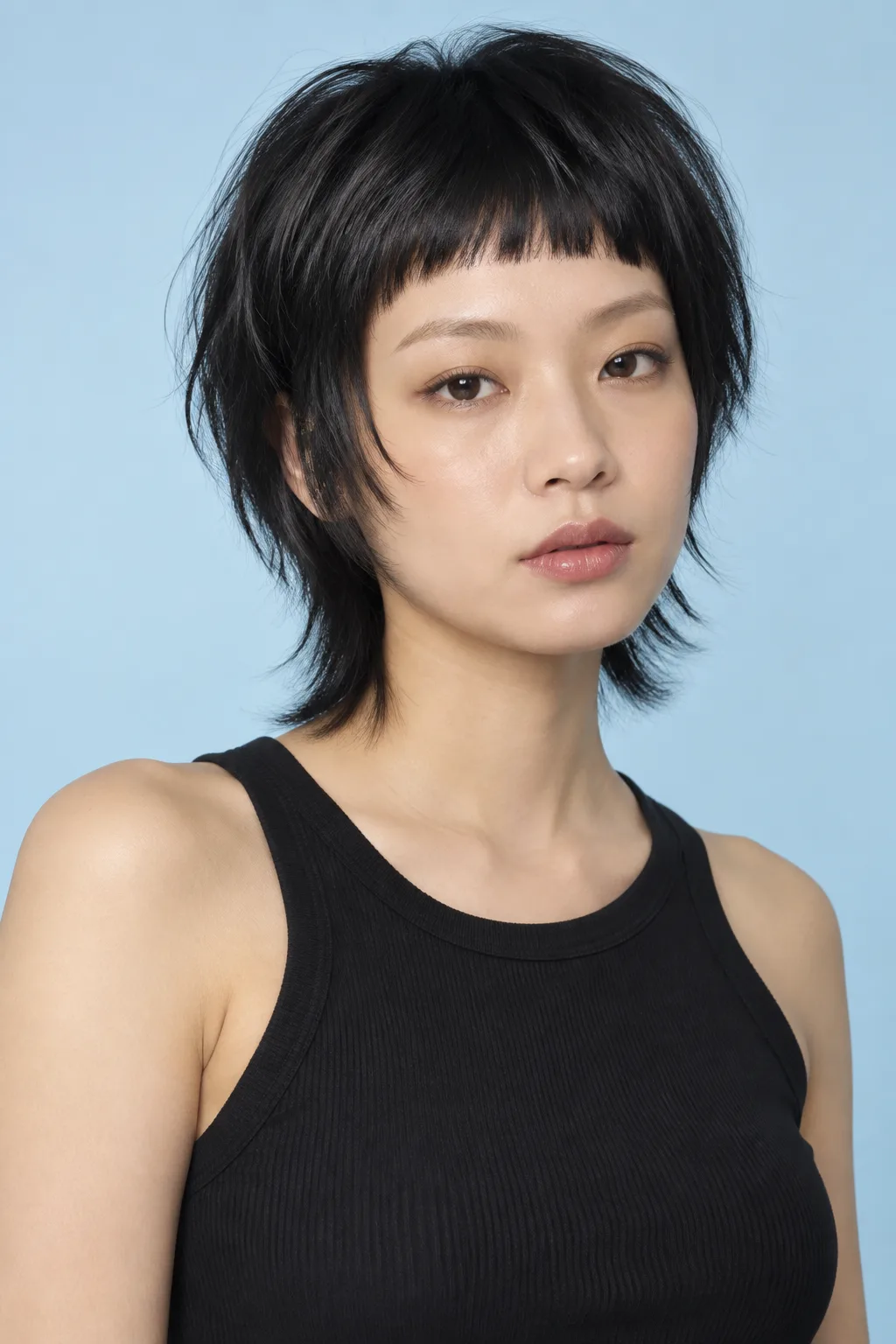 Short Shag with Micro Bangs hairstyle