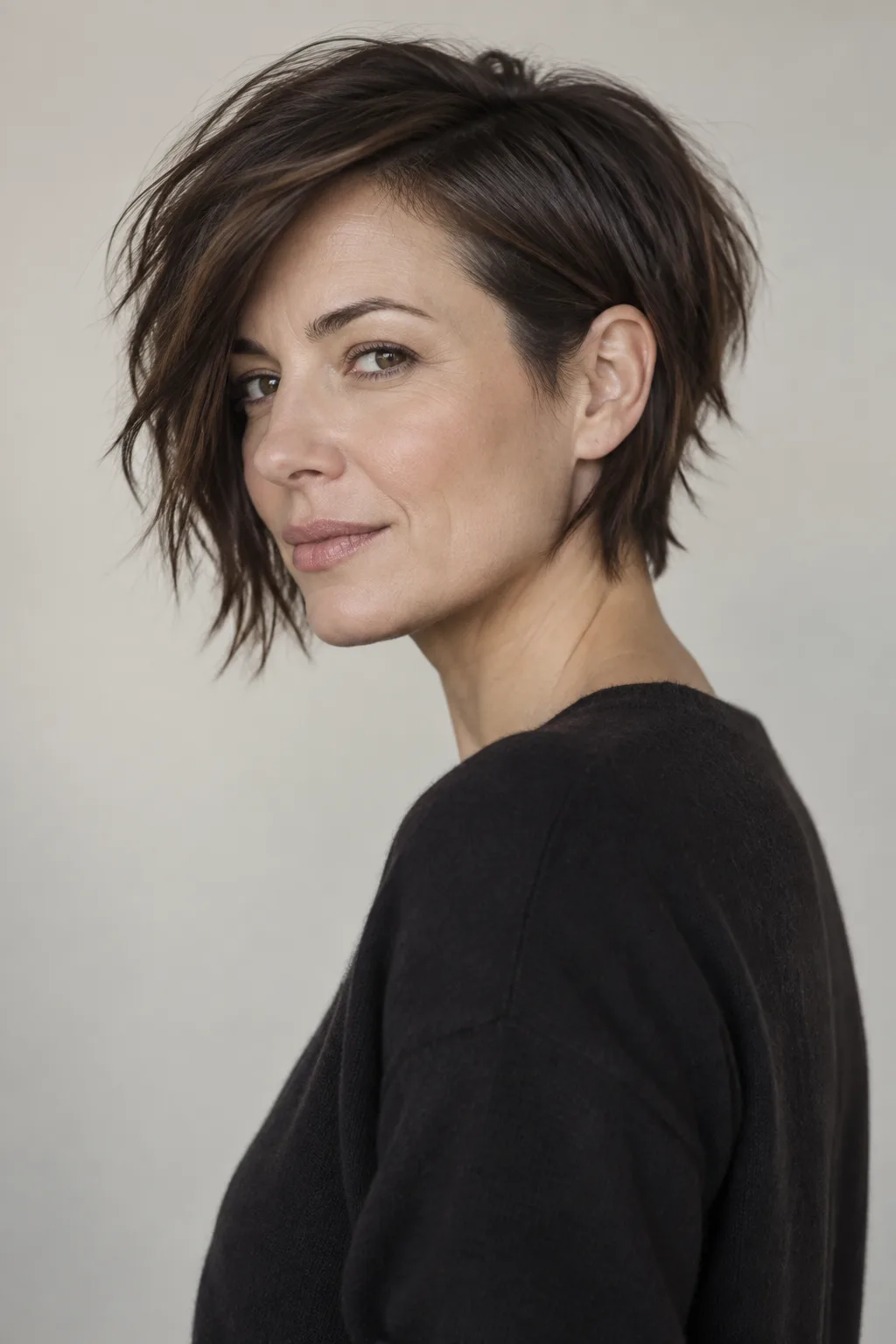Asymmetrical Short Shag hairstyle