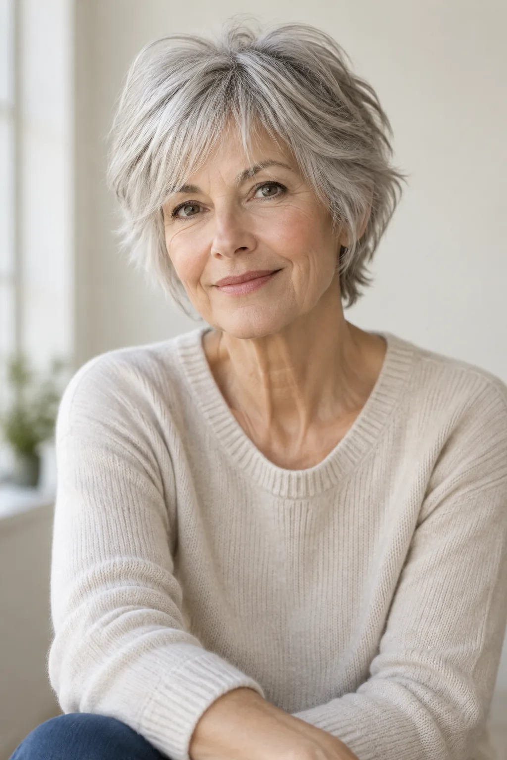 Silver Short Shag hairstyle