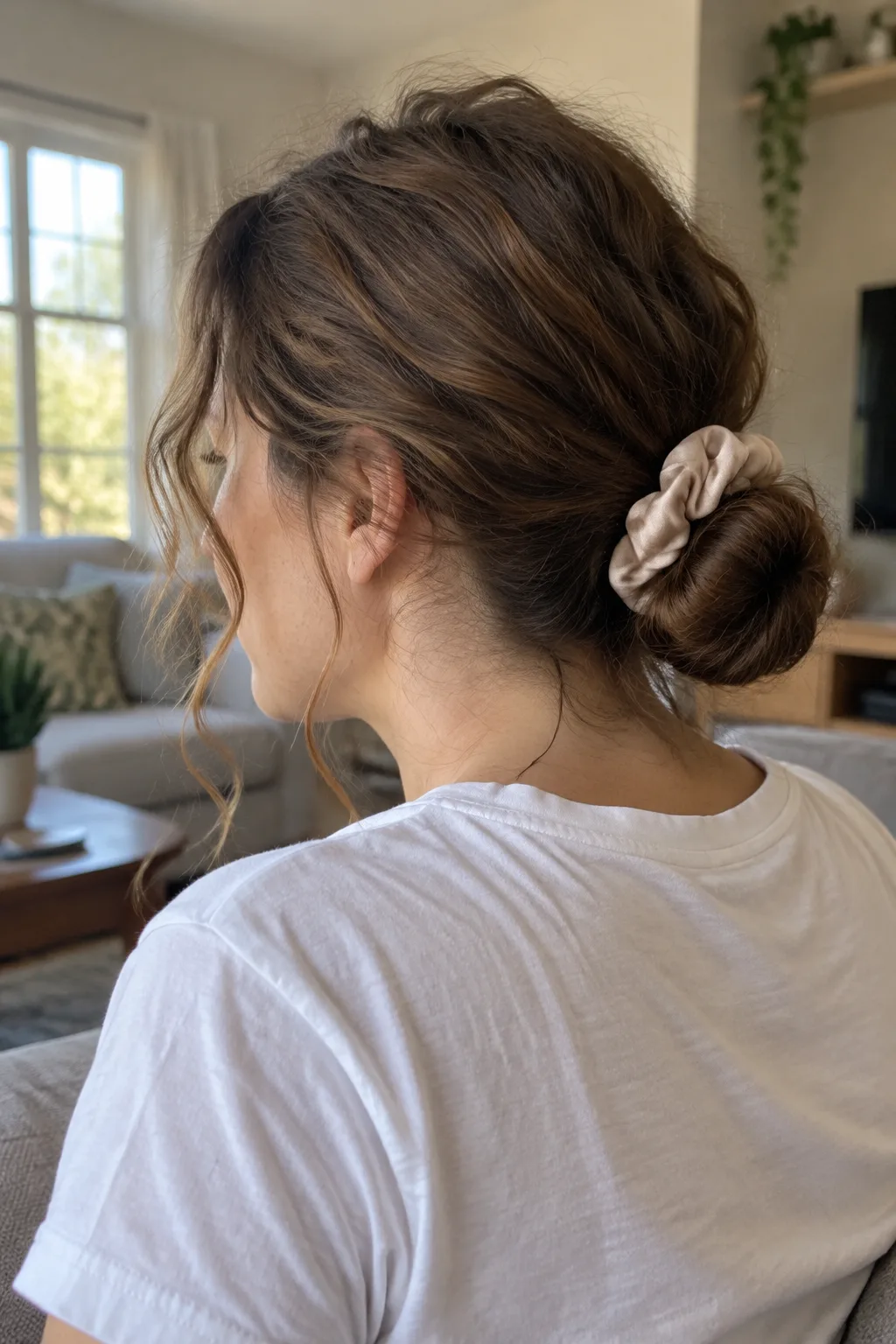 Low Twisted Bun hairstyle