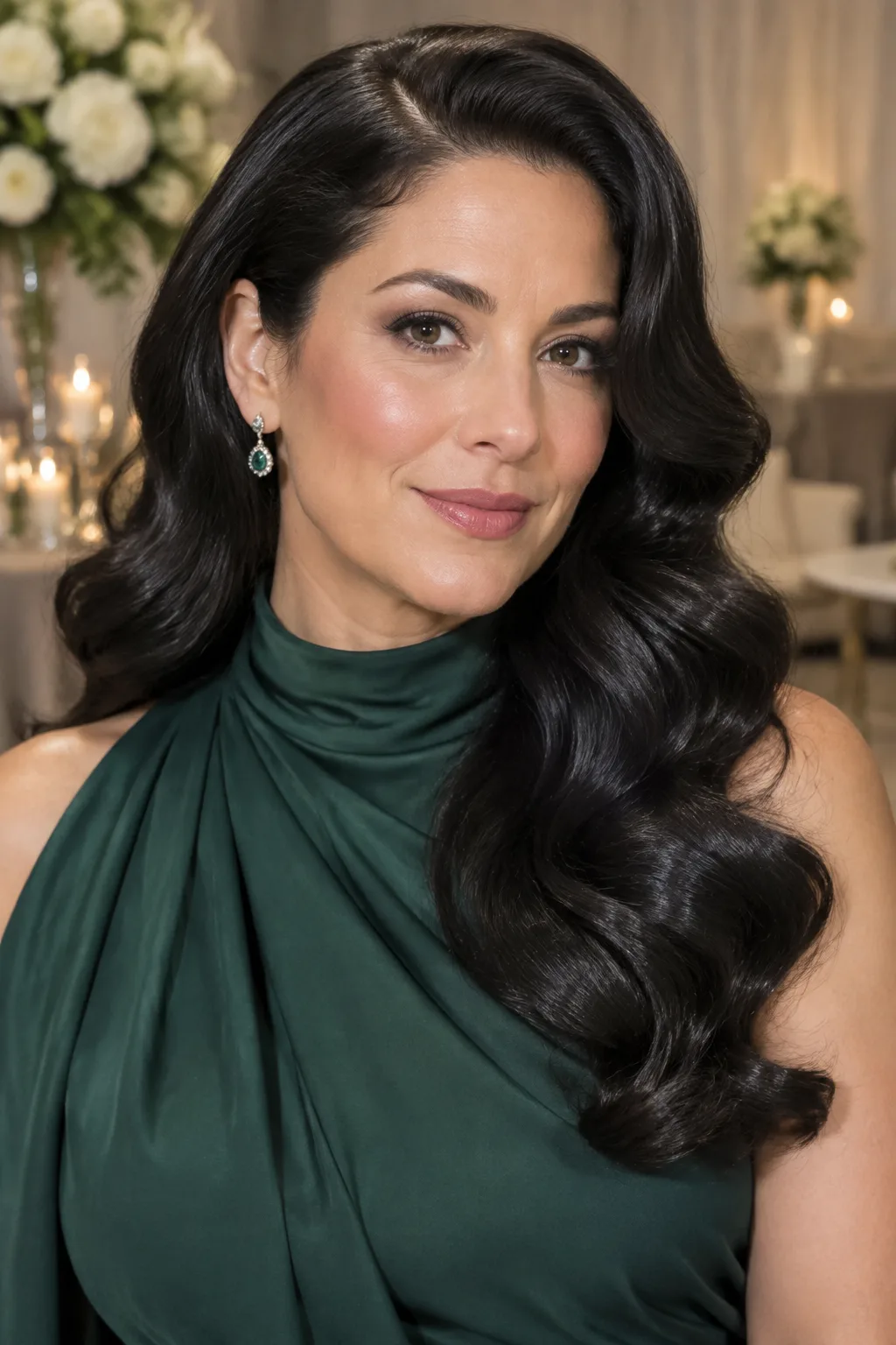 Hollywood Waves with a Side Part hairstyle