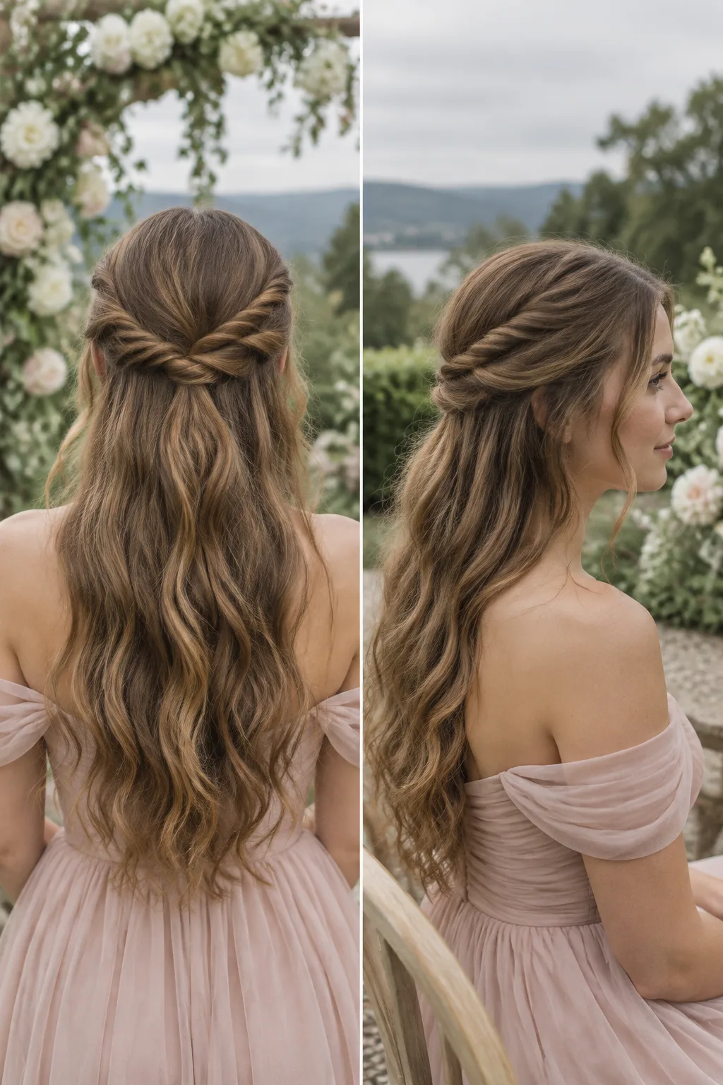 Half-Up Twisted Crown hairstyle