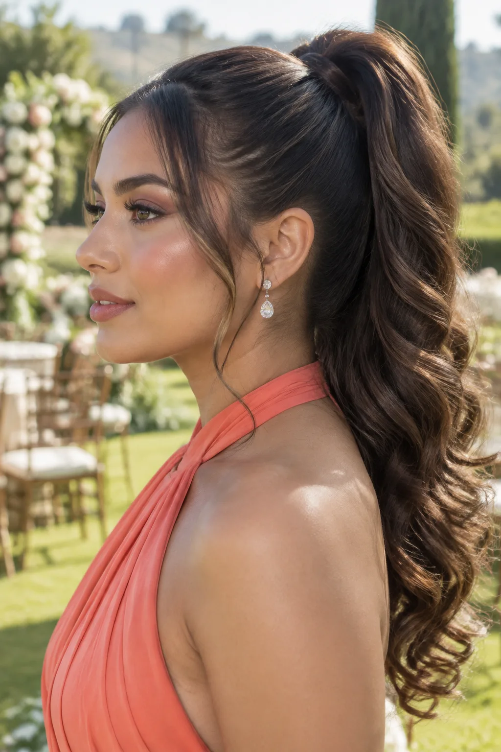 High Ponytail with Curled Ends hairstyle