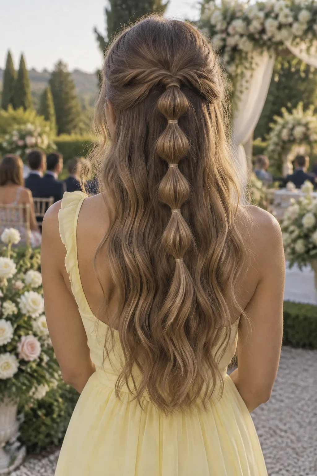 Half-Up Bubble Braid hairstyle