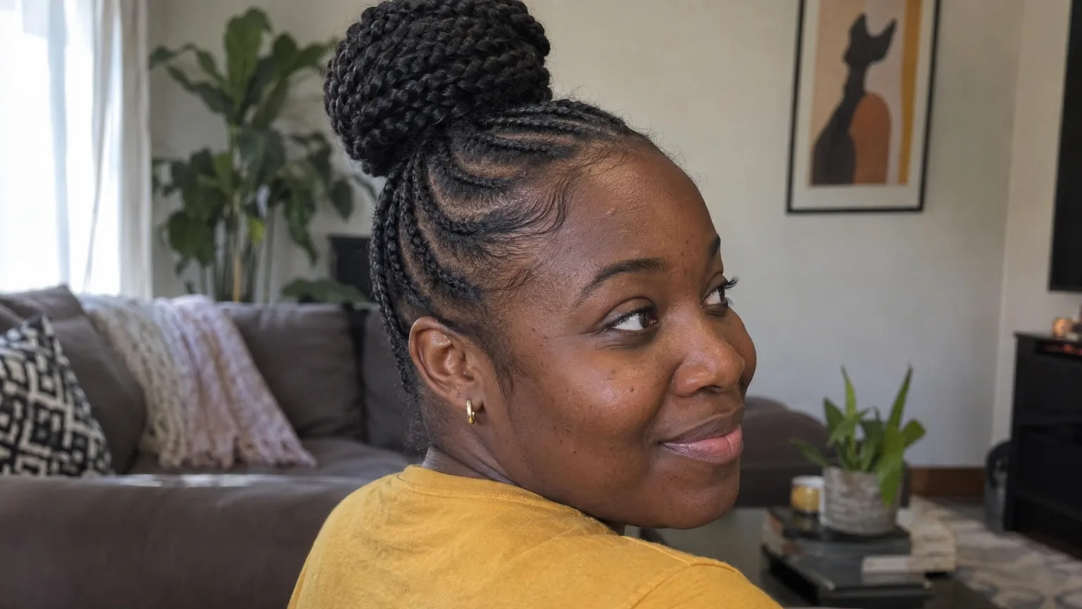 15 Elegant Cornrow Hairstyles With a Bun for Black Women