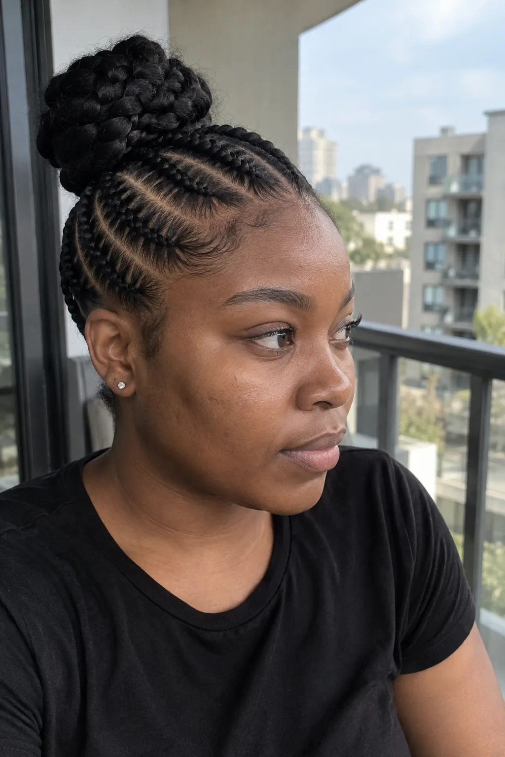 Stitch Braids With a Braided Bun hairstyle