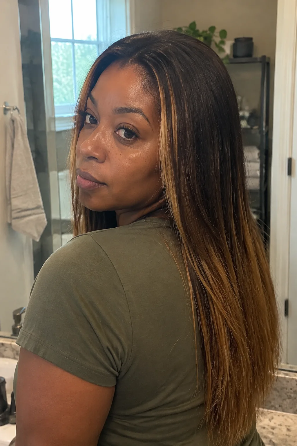 Honey Blonde Highlights on Black Hair